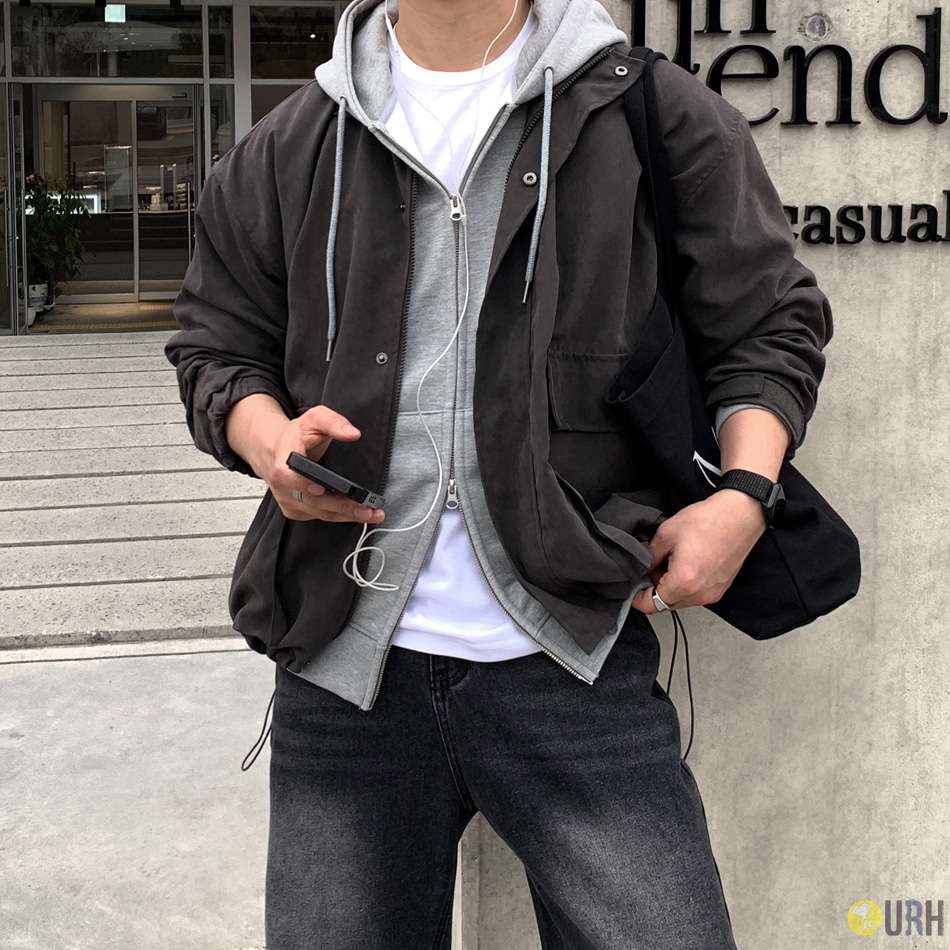 【100%保證韓國直送】洗水質感輕盈寬鬆機能立領軍事夾克 🧥 [3 color] RL114818