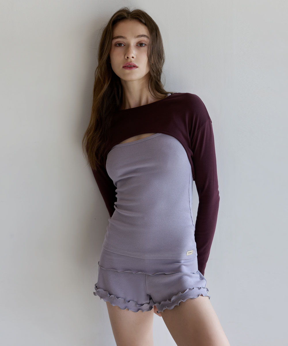 【一秒打造層次感瑜珈 Look】預購_DEVI-T0170 Ally Lip Crop Bolero by Devi