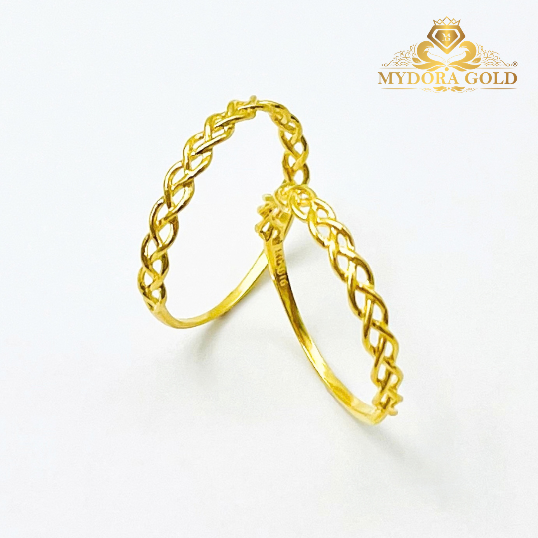 MYDORA Cincin Rapunzel Minimalist | Cincin Fesyen Series l Cincin Emas 916 [916 Gold Ring]