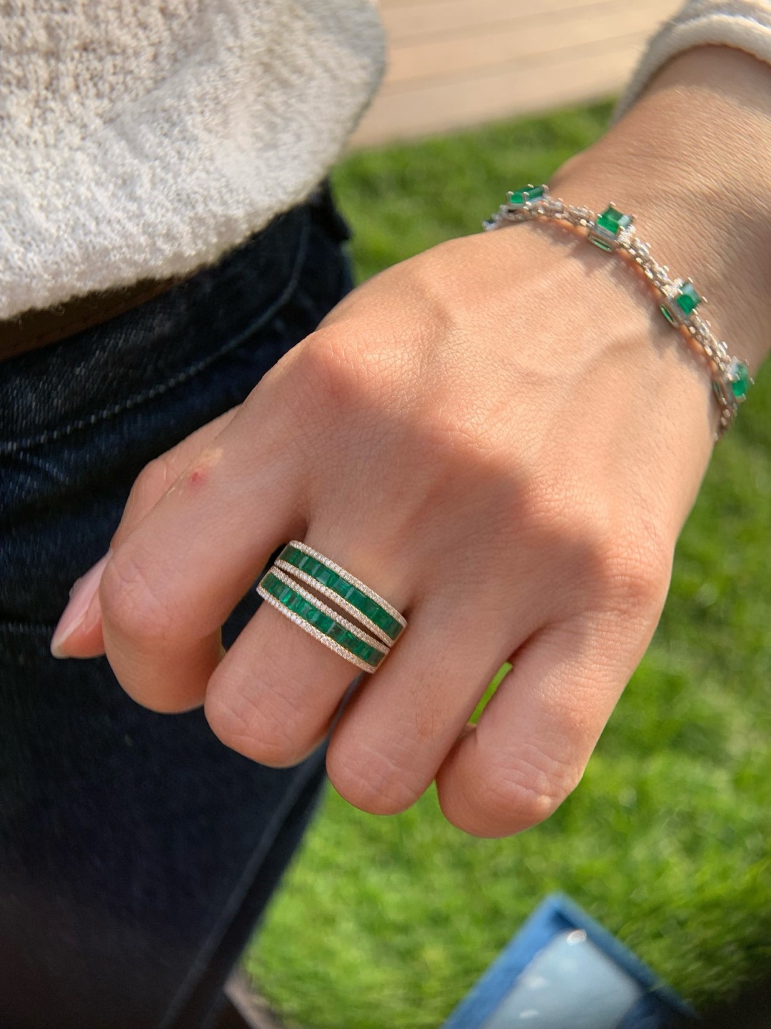 18K祖母绿鑽石戒指 E1.02 D0.17 G3 S16