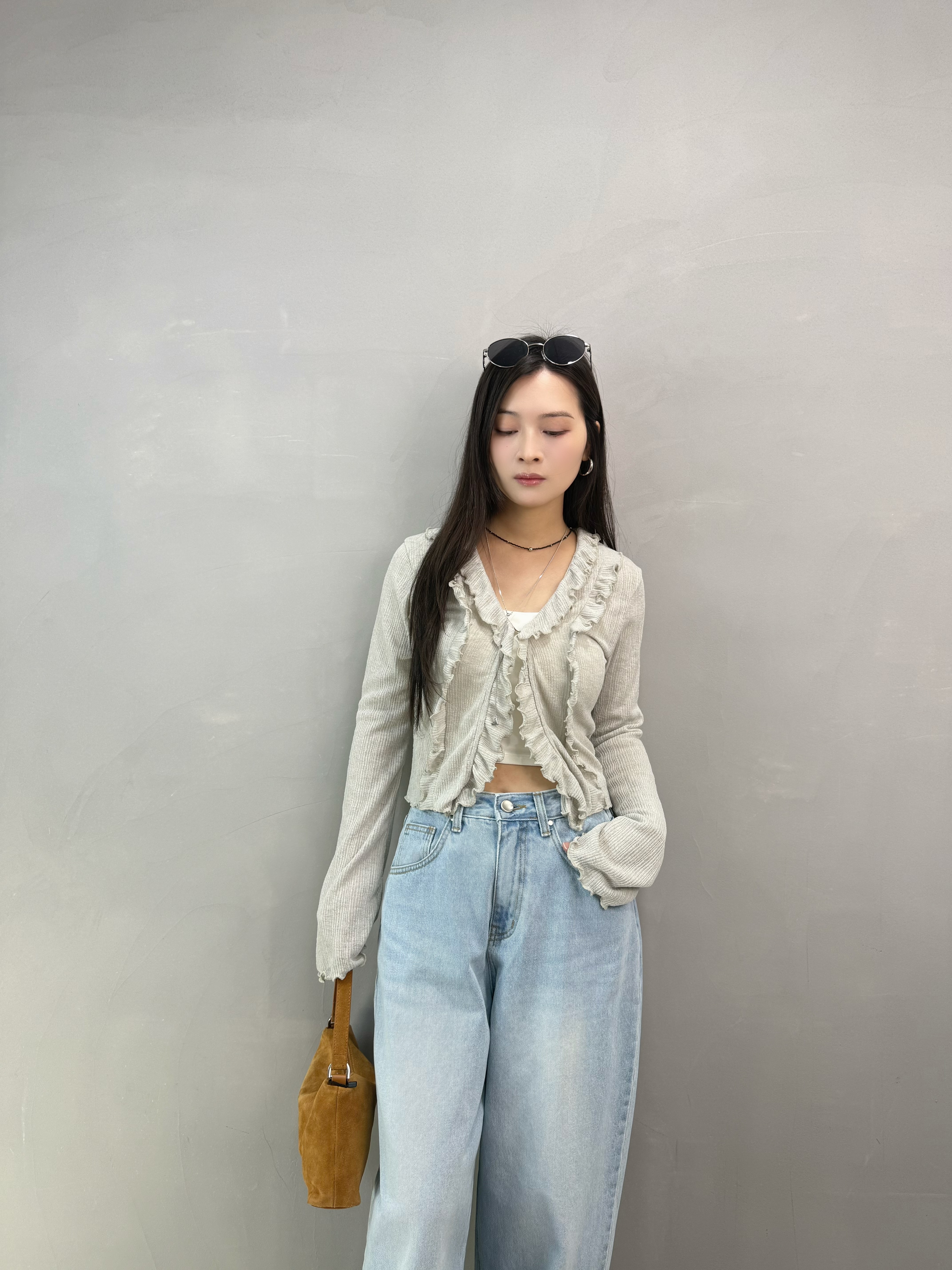 H14 ruffle邊喇叭袖外套仔
