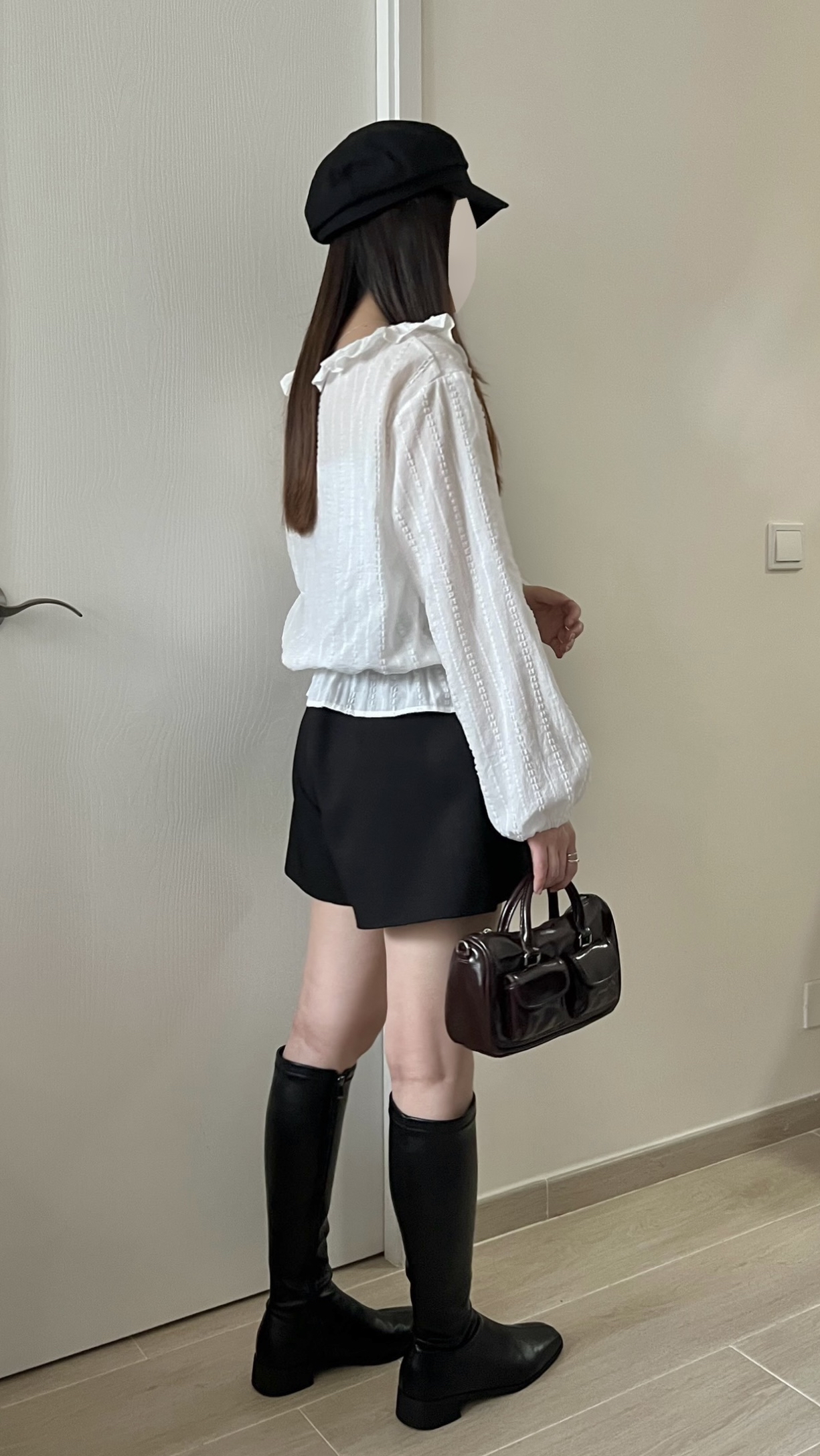 法式甜美虛線紋綁帶blouse 現貨