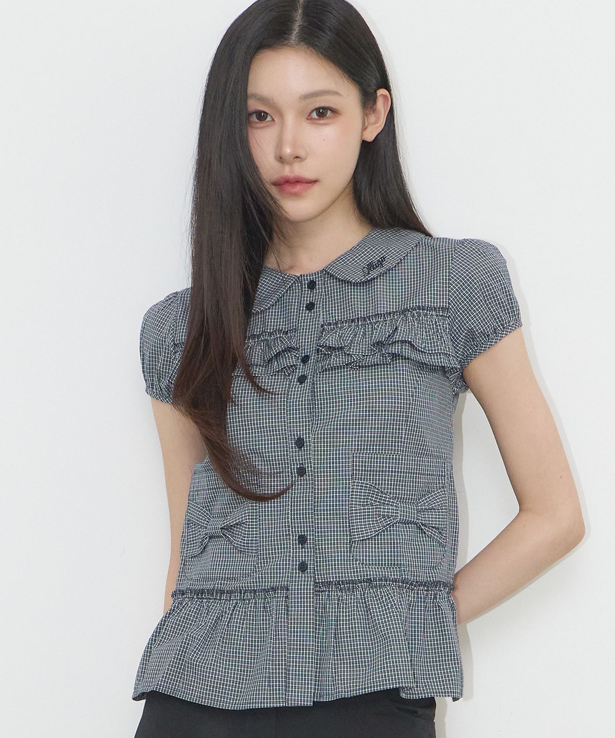 🇰🇷訂購｜ILLIGO 26SS｜Bow Pocket Ruffle Blouse 4色 