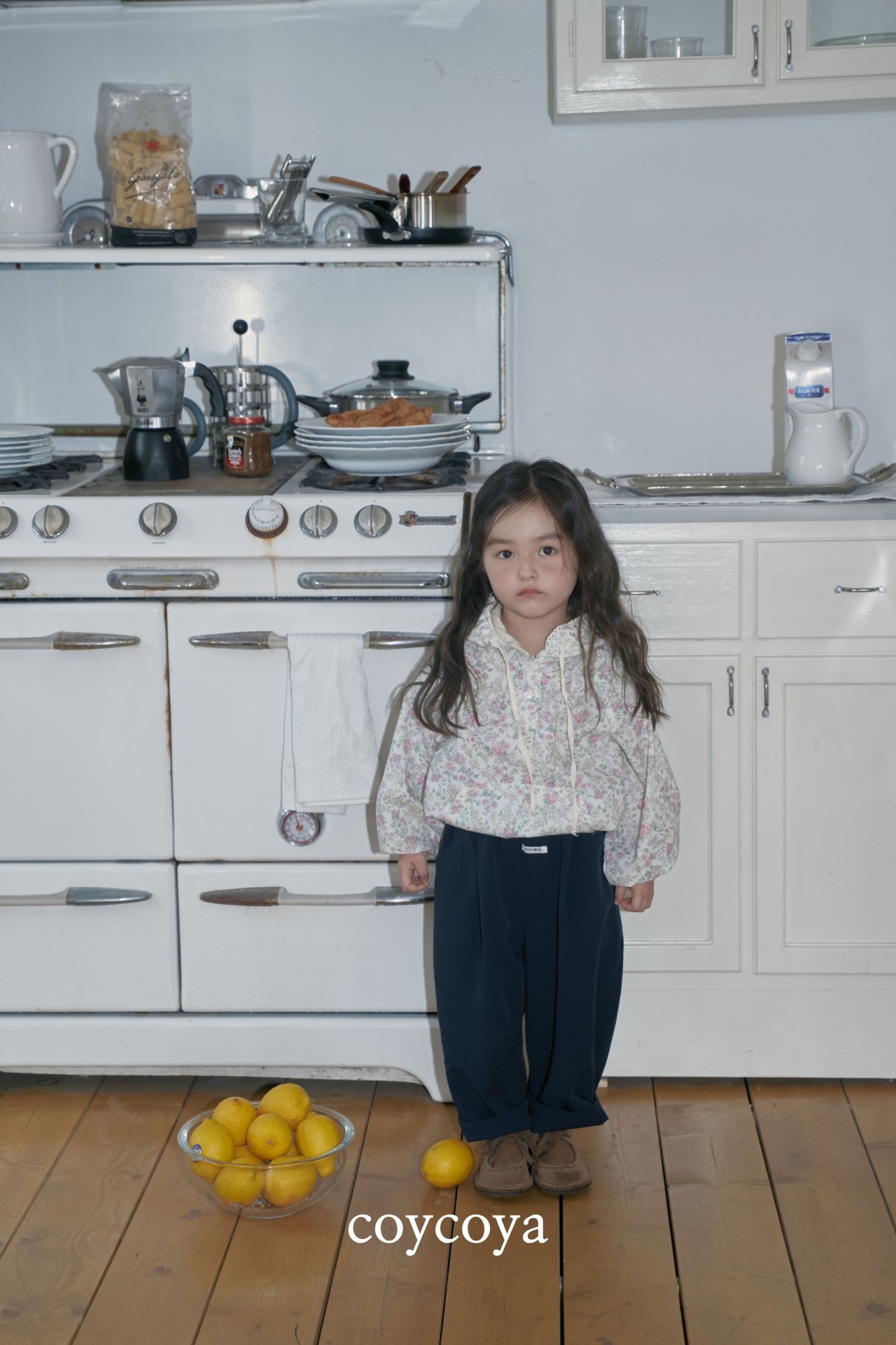 🌸預訂 韓國直送🌸🇰🇷COYCOYA兩色標籤復古寬鬆弧形長褲