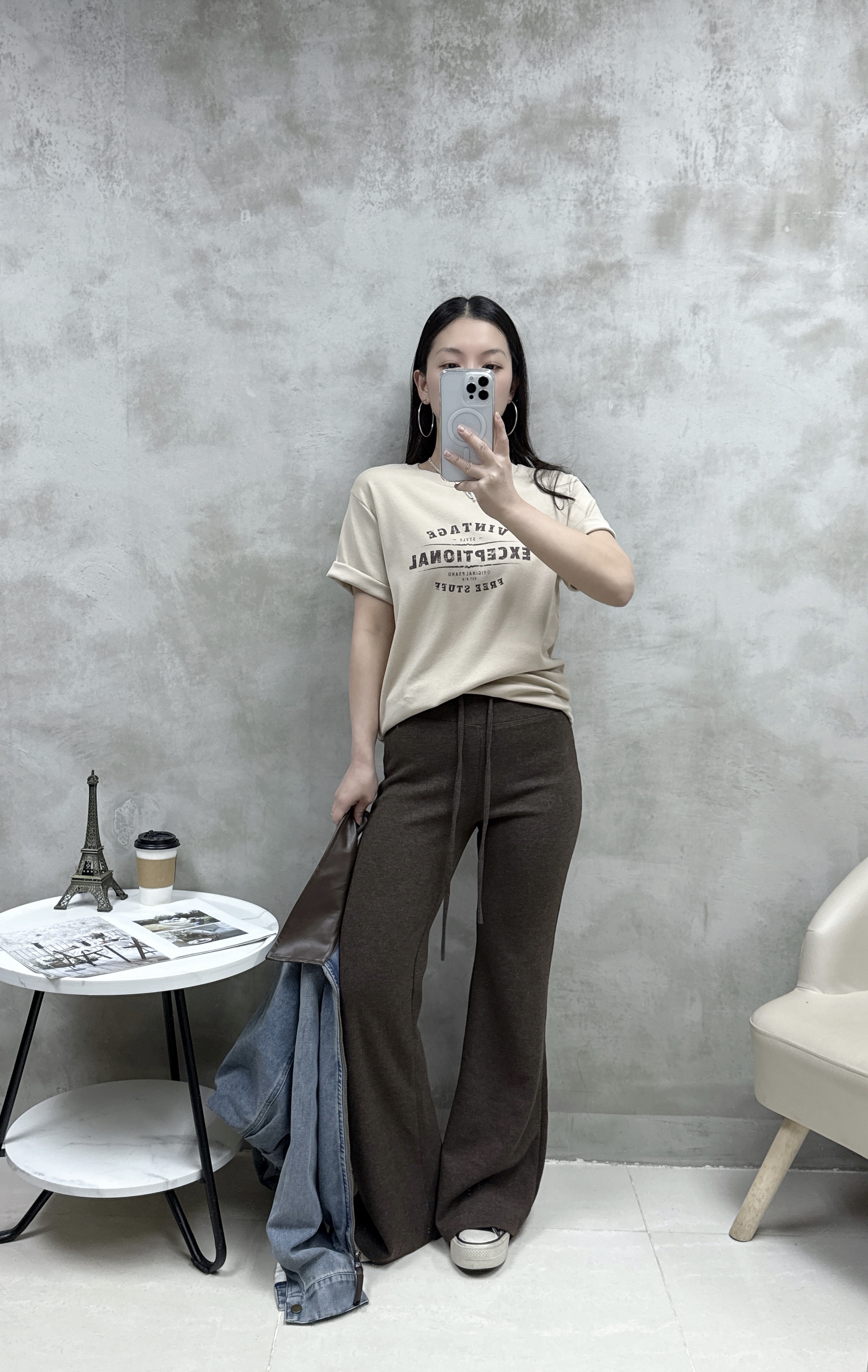 E36 洗水棉英文字Tee