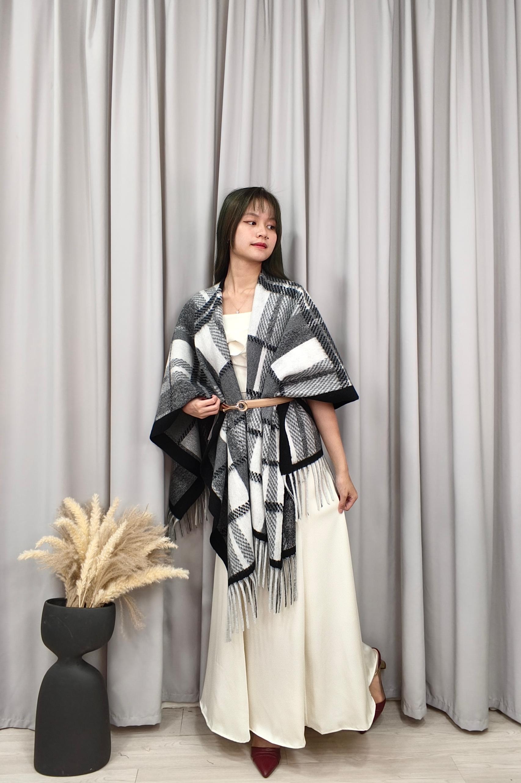 6740 Oversized Plaid Blanket Scarf Shawl