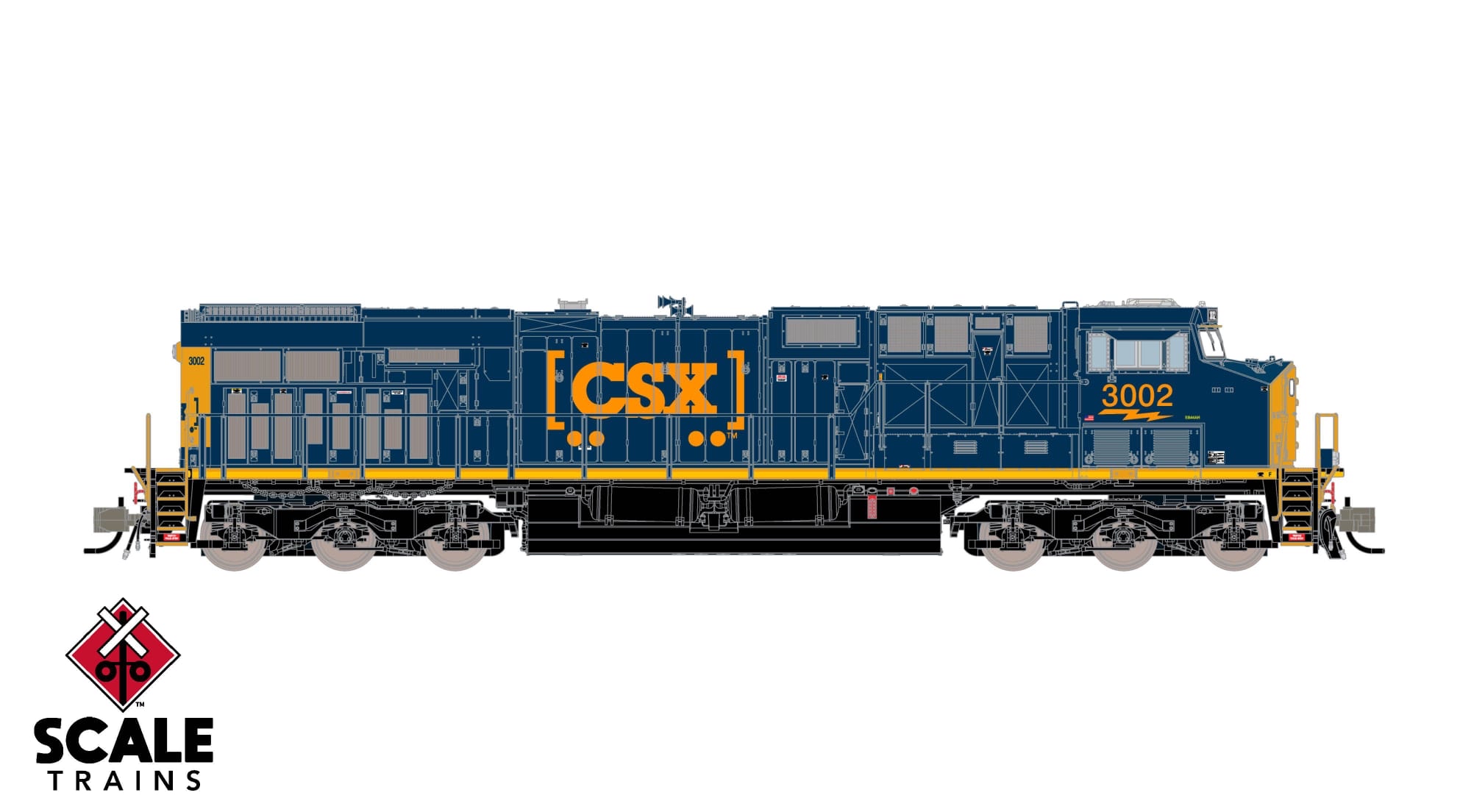 預定新品 N scale Scale Train訂金Rivet Counter N Scale GE ES44AC, CSX/YN3 Boxcar Logo/PTC