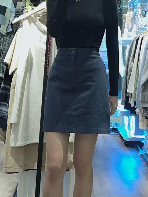 KR 牛仔布A字裙  KR4484