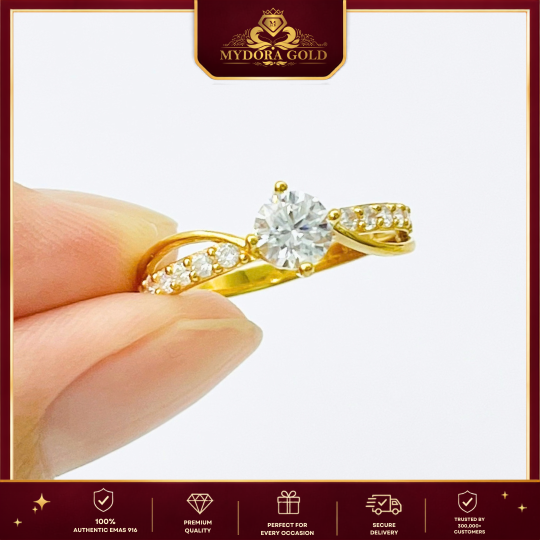 MYDORA Cincin Batu CZ Galaxy Cross l EMAS 916/22K