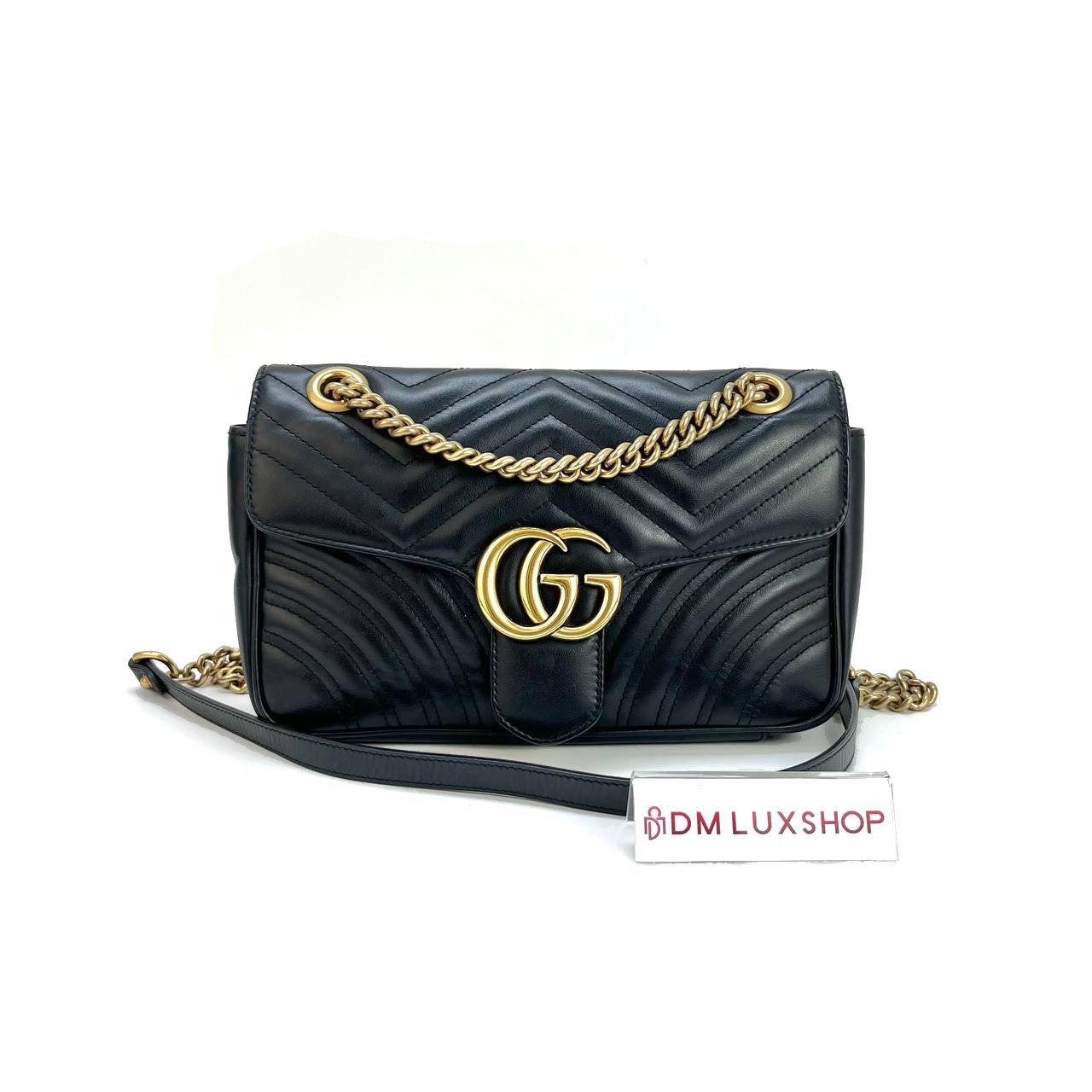Gucci Black GG Marmont Small GHW