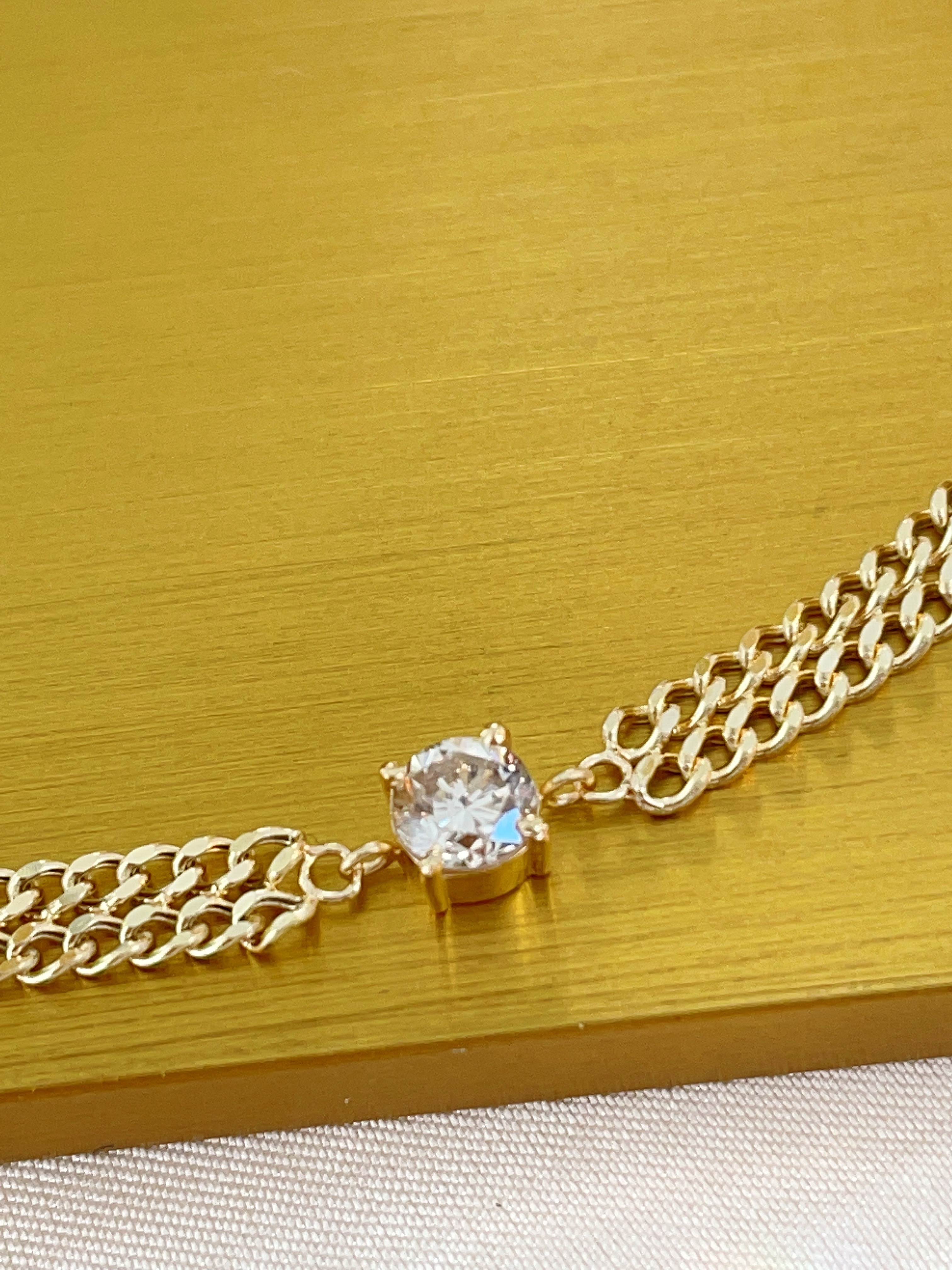 Diamond double-layer Cuban bracelet N240373