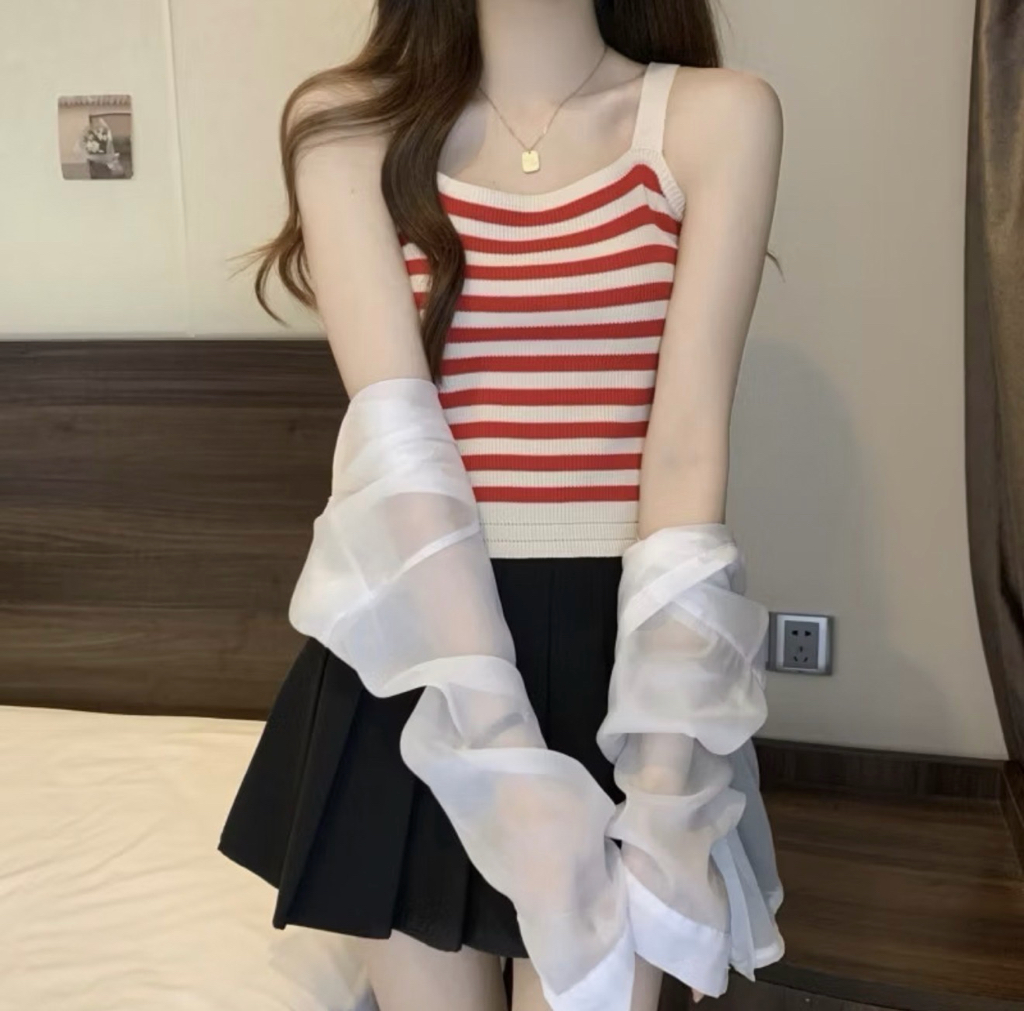 938 Stripe Knit Camisole Tube