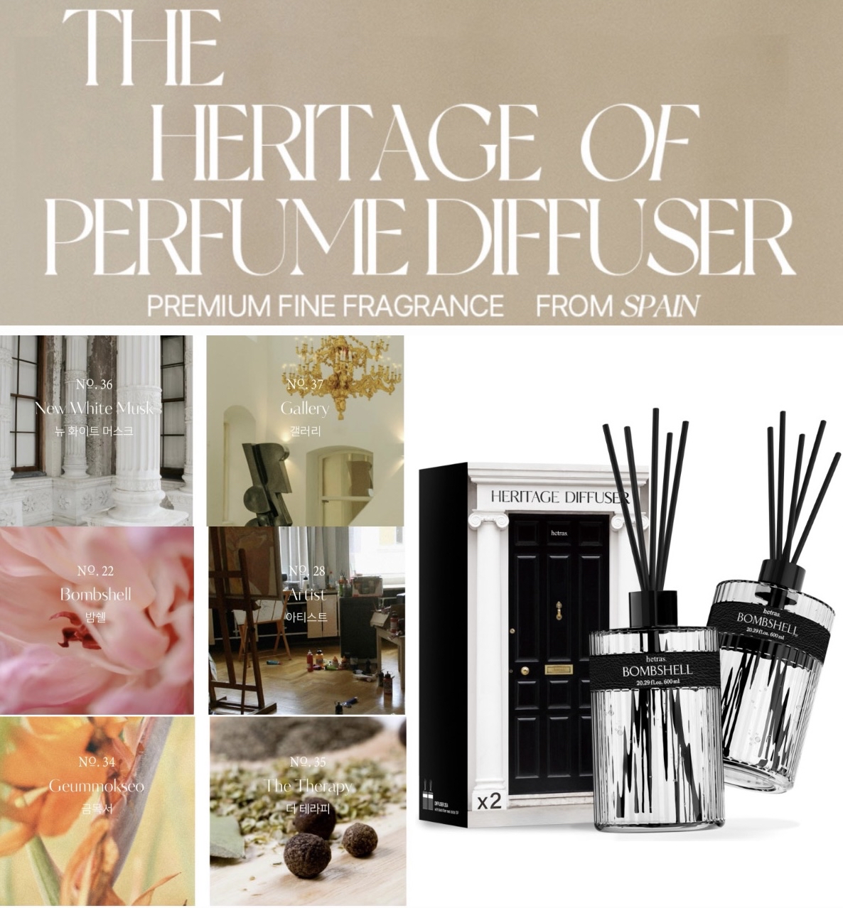 Hetras復古香薰擴香瓶600ml x2枝 Hetras擴香瓶 