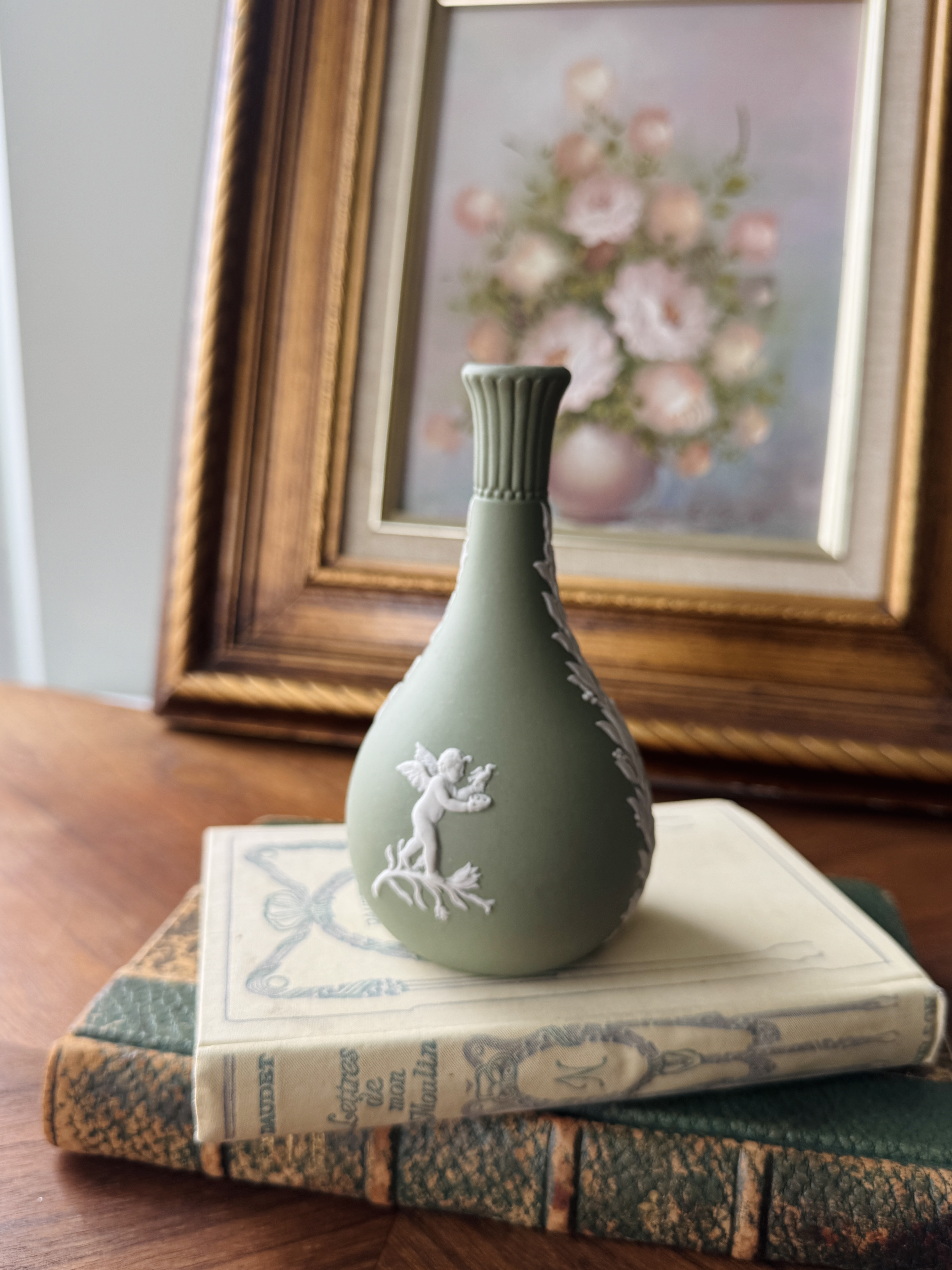 Vintage Wedgwood Green Jasper Bud Vase (MT2461)