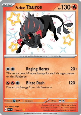 Pokemon TCG Paldean Fates - Paldean Tauros-111/091