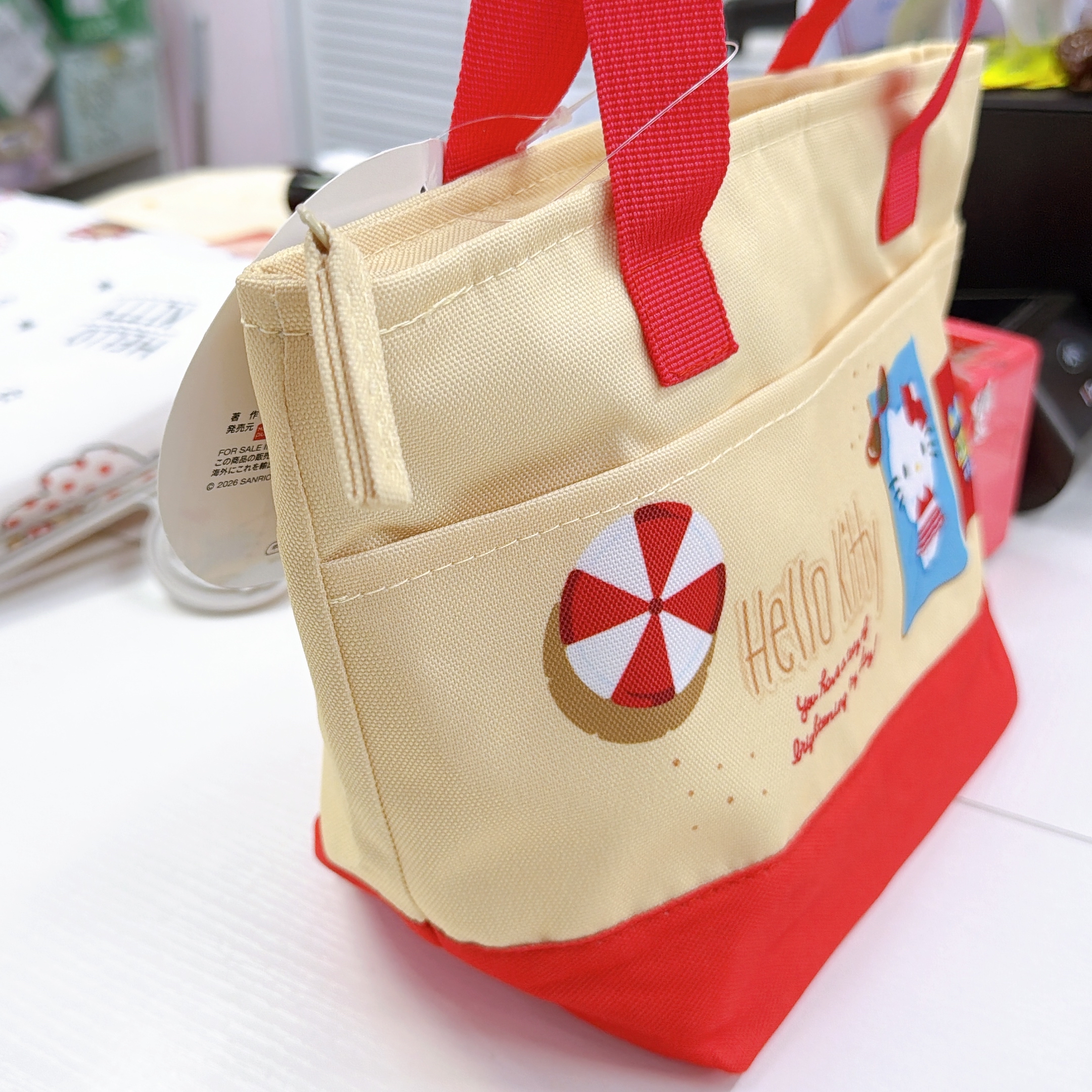 日本Hello Kitty夏天黑皮系列保溫飯袋