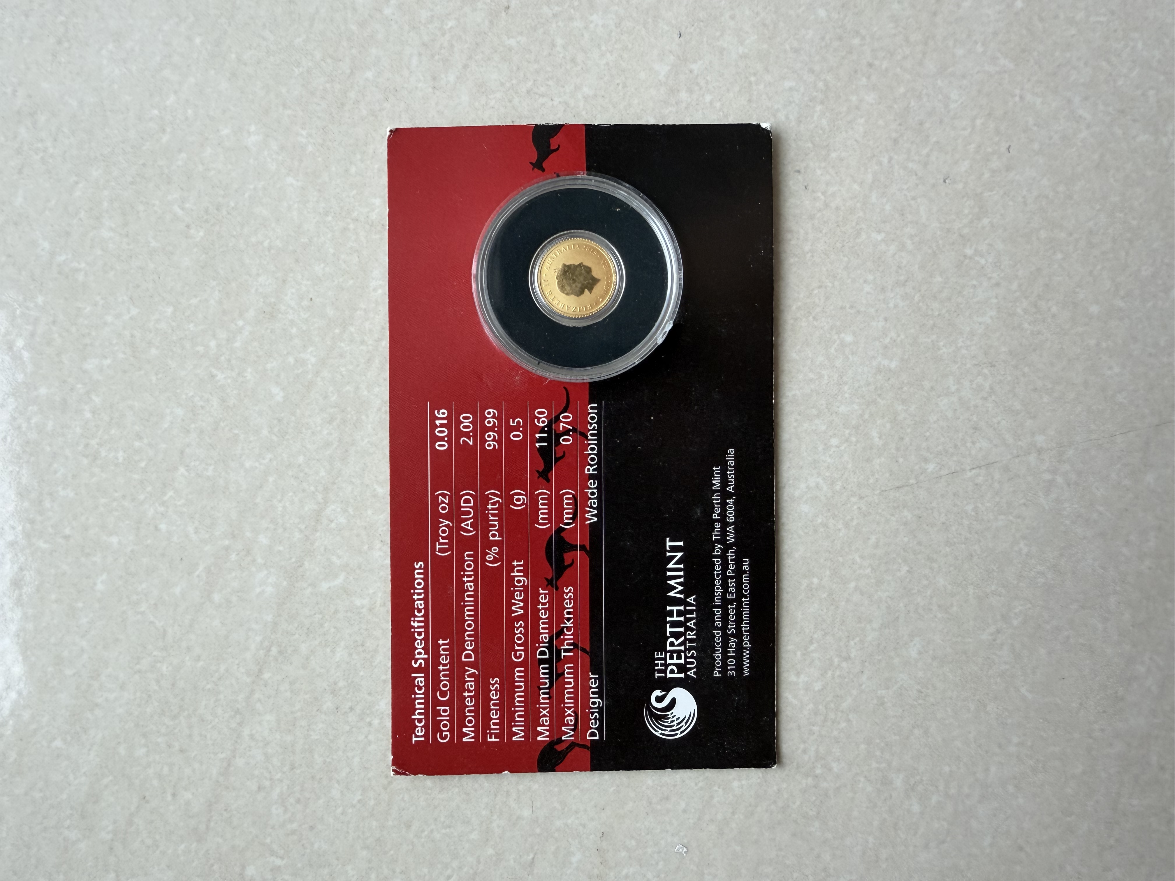 PERTH MINT 2015 0.5g Kangaroo 🇦🇺 Aus Fine Gold Coin Emas 999.9 (Mini Roo) 袋鼠币