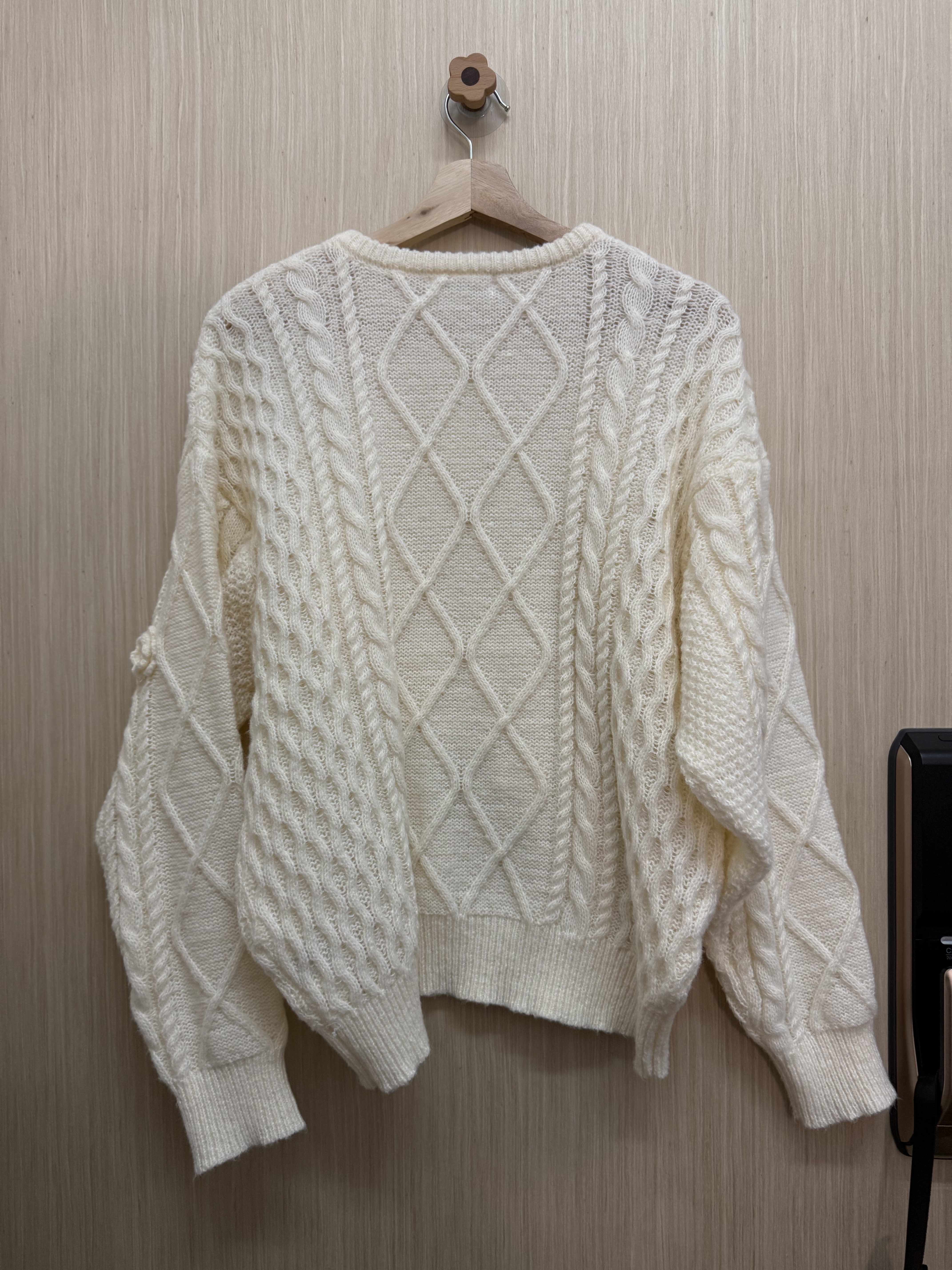 立體刺繡花冷衫（白色）