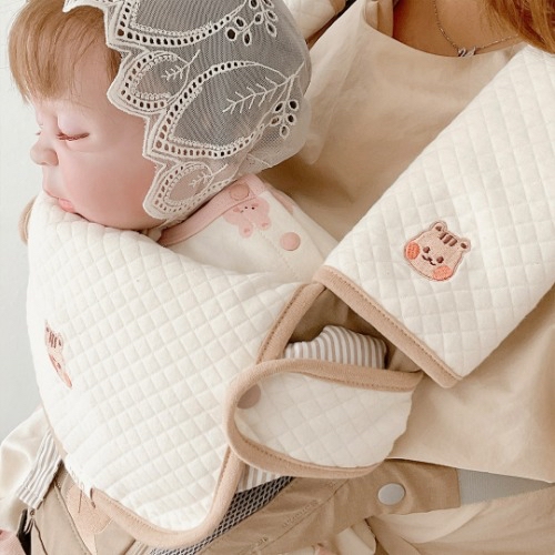 門市現貨｜DTD 有機棉系列-胸前口水巾+肩部咬咬巾三件套