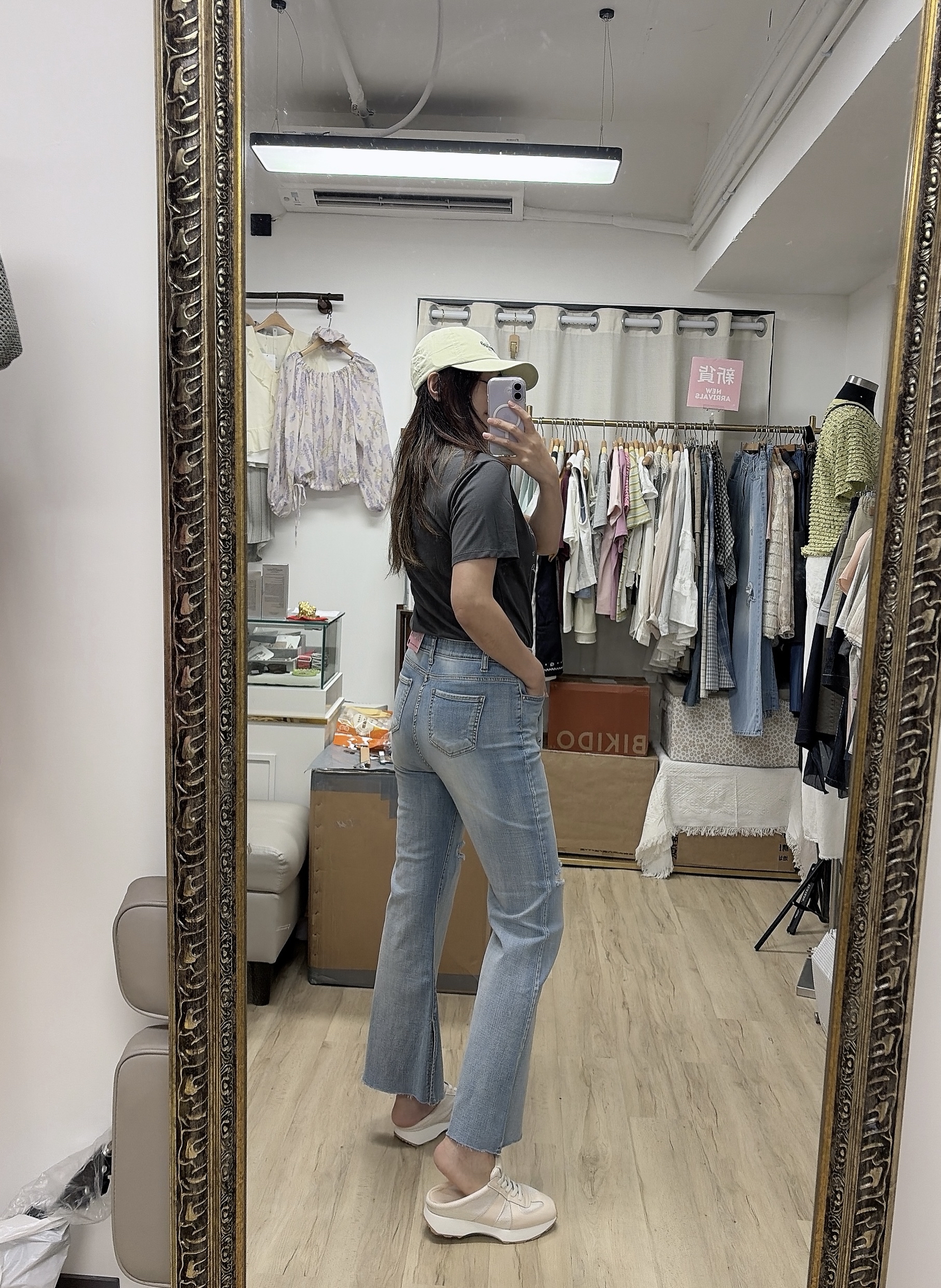 L size 修身彈性9分jeans 
