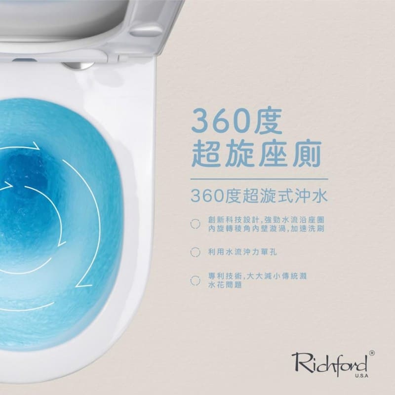 Richford R696 360度超漩沖水 自由咀座廁