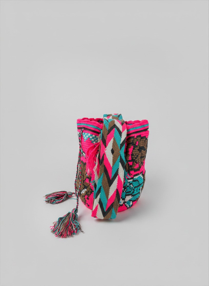 【背得起嘅藝術品】哥倫比亞正宗 Wayuu Mochila 手工民族編織袋  [預計 : 6月中至尾發貨] (PO-WY-PNKBRN-F05)