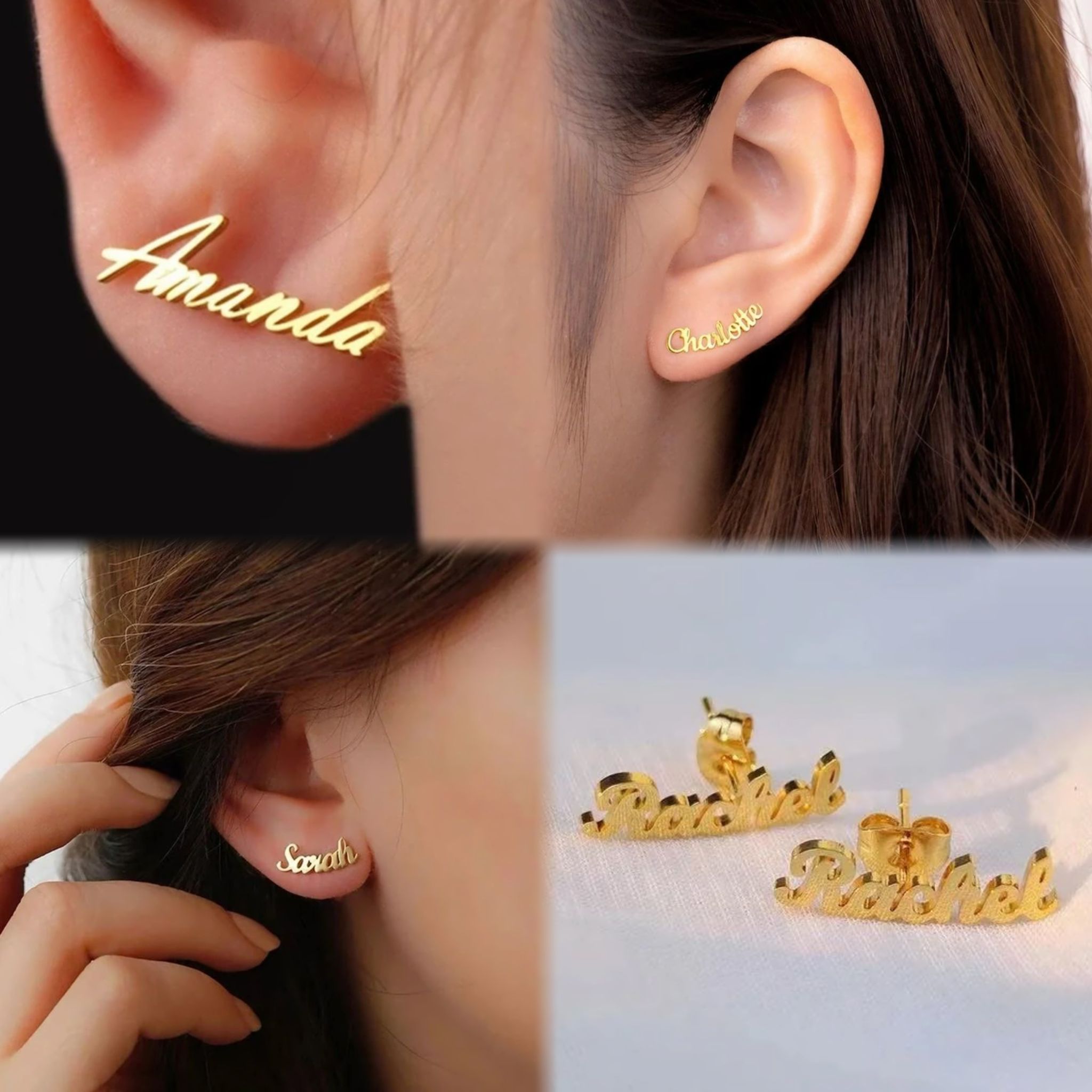 🫥私人訂製英文名耳環$60對。2對起$5O對。🫶🏻專屬你的時尚印記