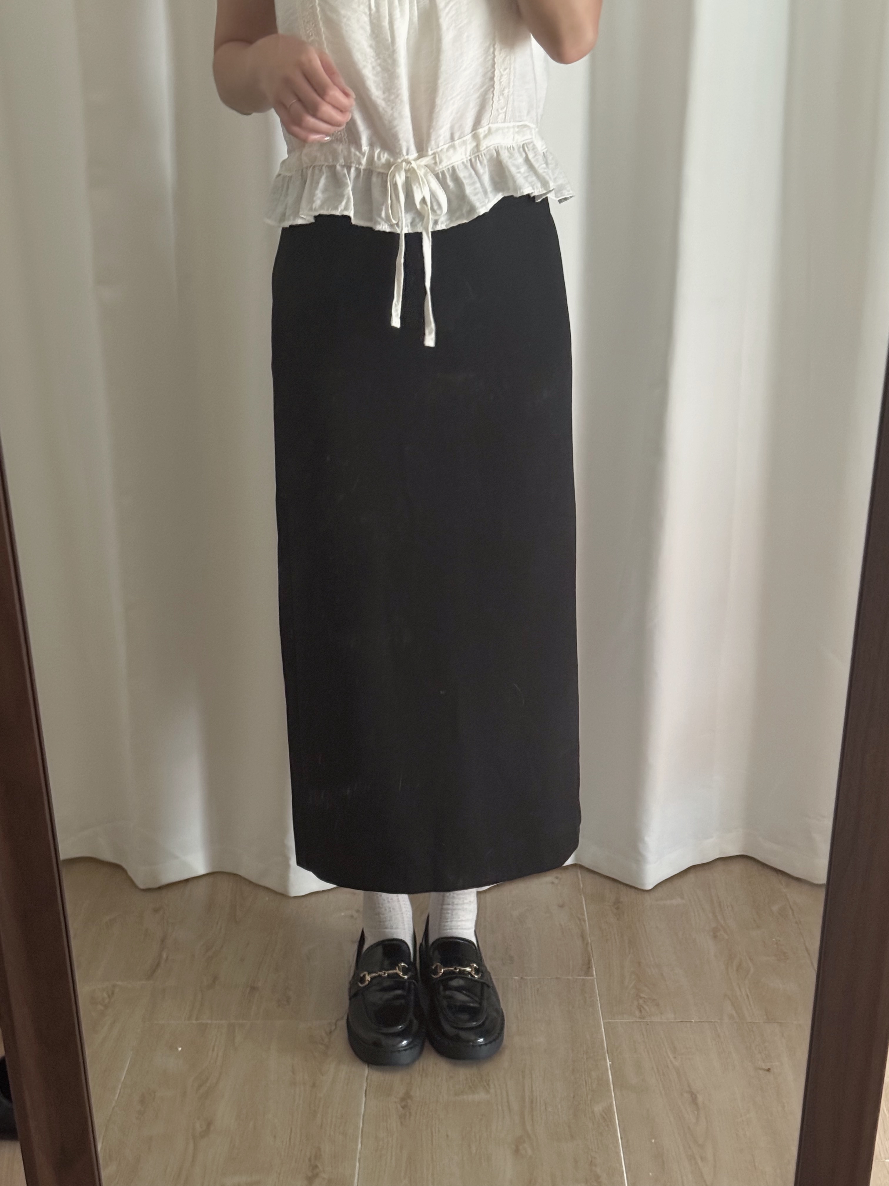 顯瘦H型後開衩長裙(兩色入/兩個尺碼)