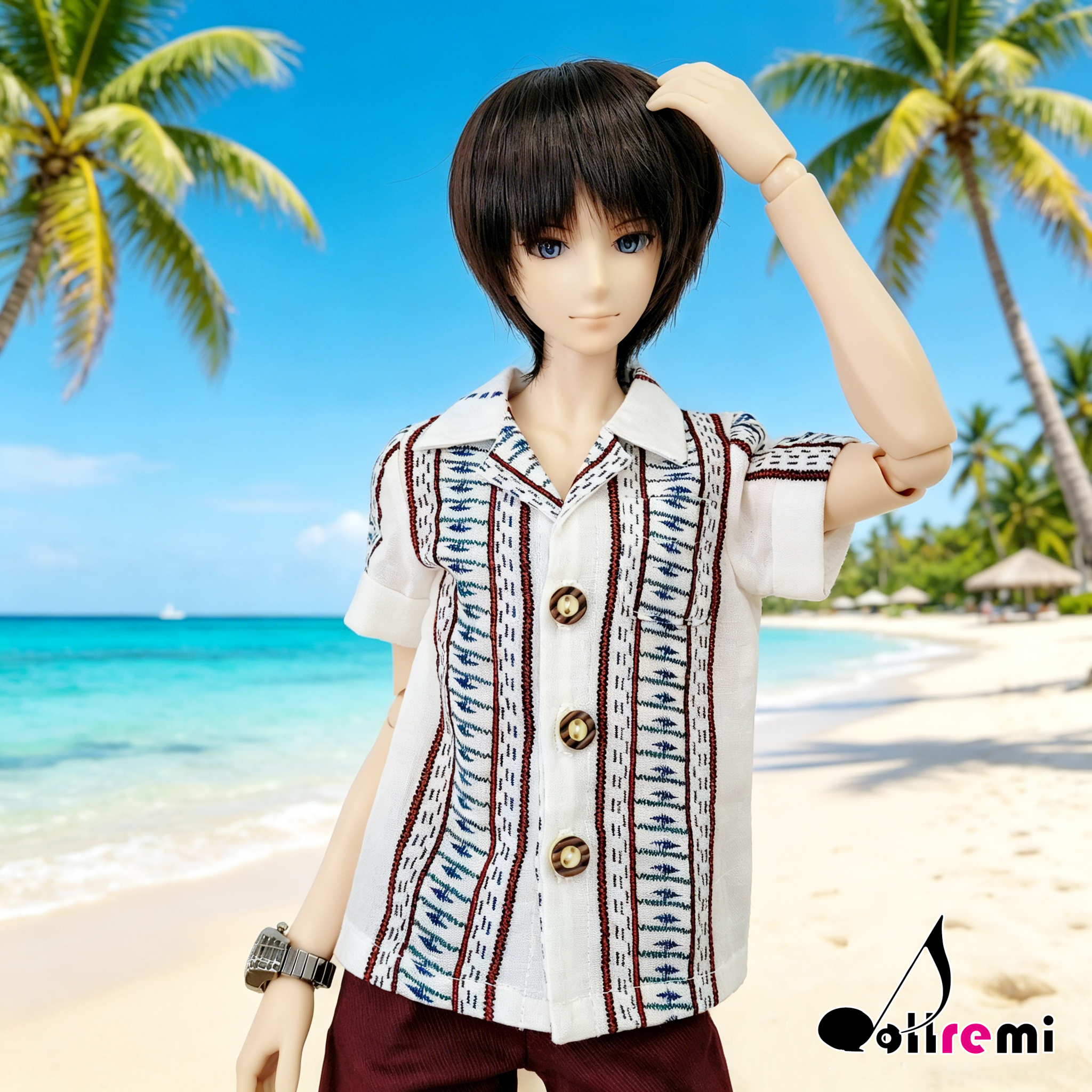 【dollremi】(DD0532A) 男裝花紋短袖襯衫 Men's Floral Short Sleeve Shirt