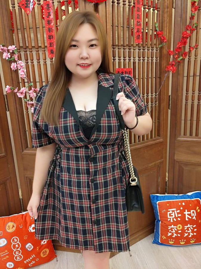 NBC18 TW#3538 收腰设计款格纹连衣裙