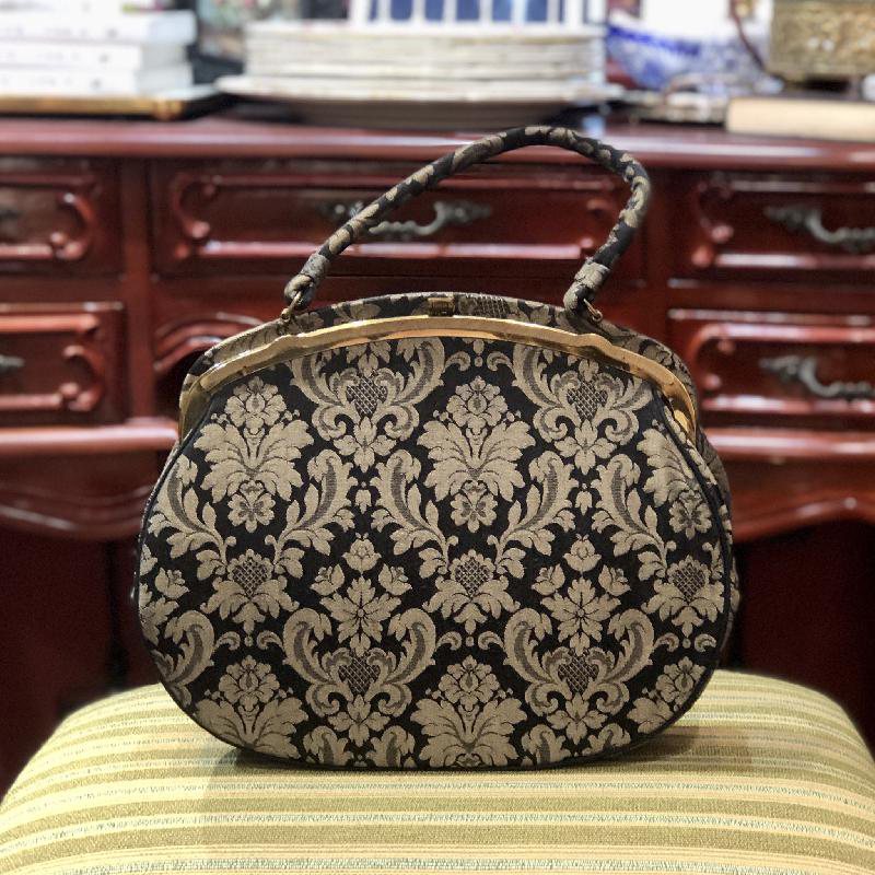 C.a. 1950s American Lewis Classic Pattern Jacquard Handbag(EA1668)