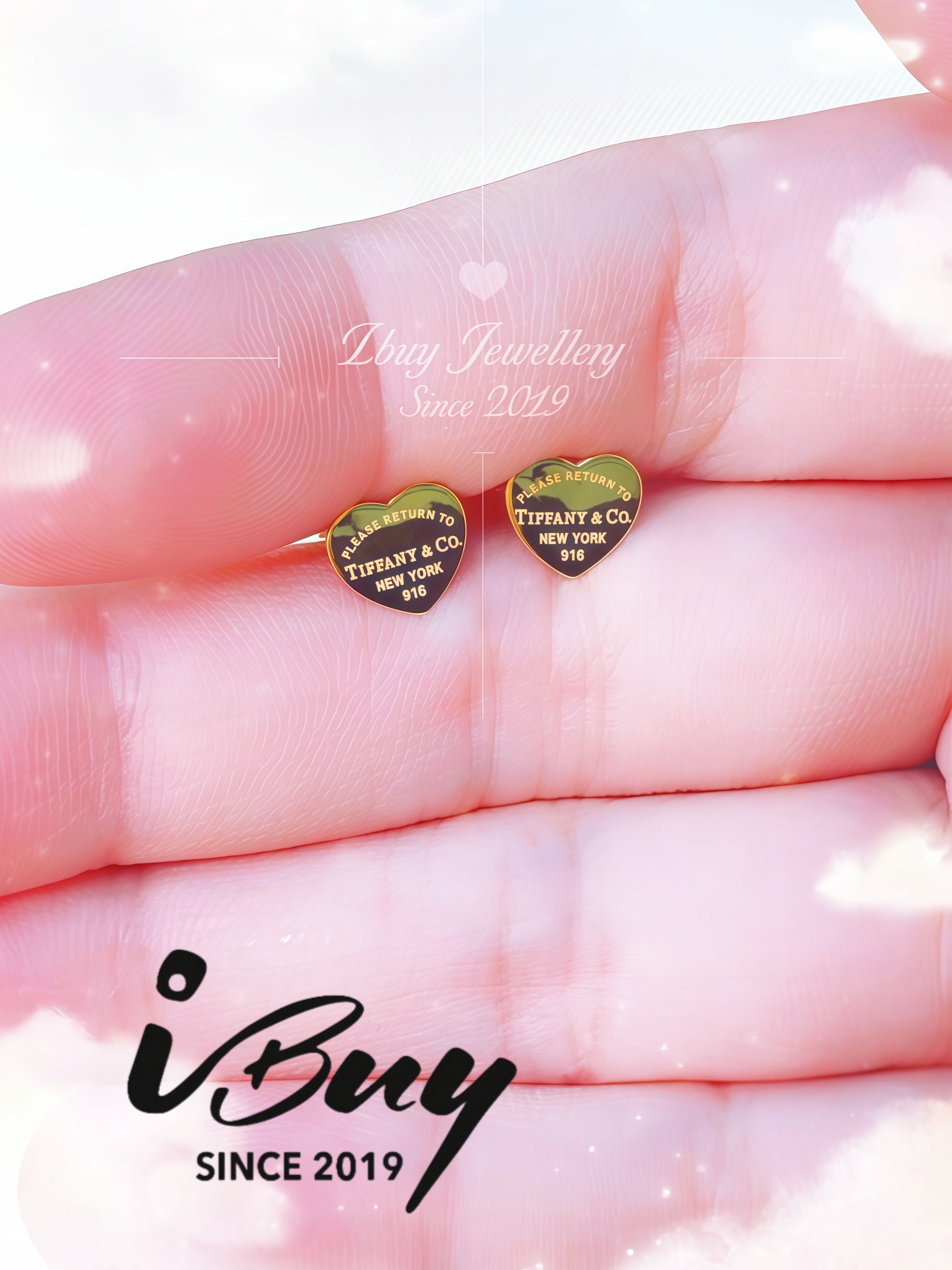 916 GOLD T.CO LOVE EARRING 916 金 蒂芙尼耳钉