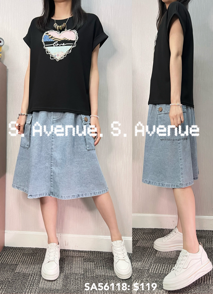 SA56118: 短袖大心心tee