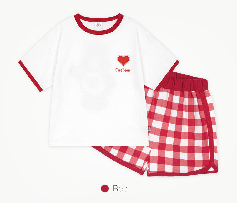 ☀️預訂 韓國直送☀️🇰🇷正版Care Bears兩色溫柔小熊印花格紋上下套裝