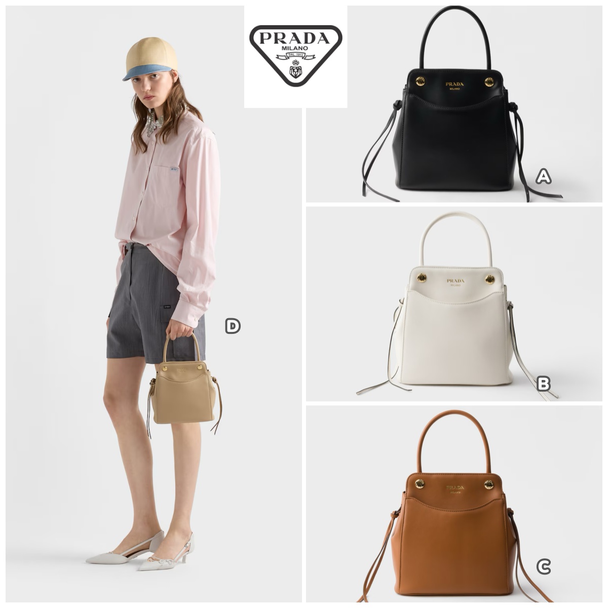 【獨家】PRADA Carry Mini 皮革手袋 連全套禮盒