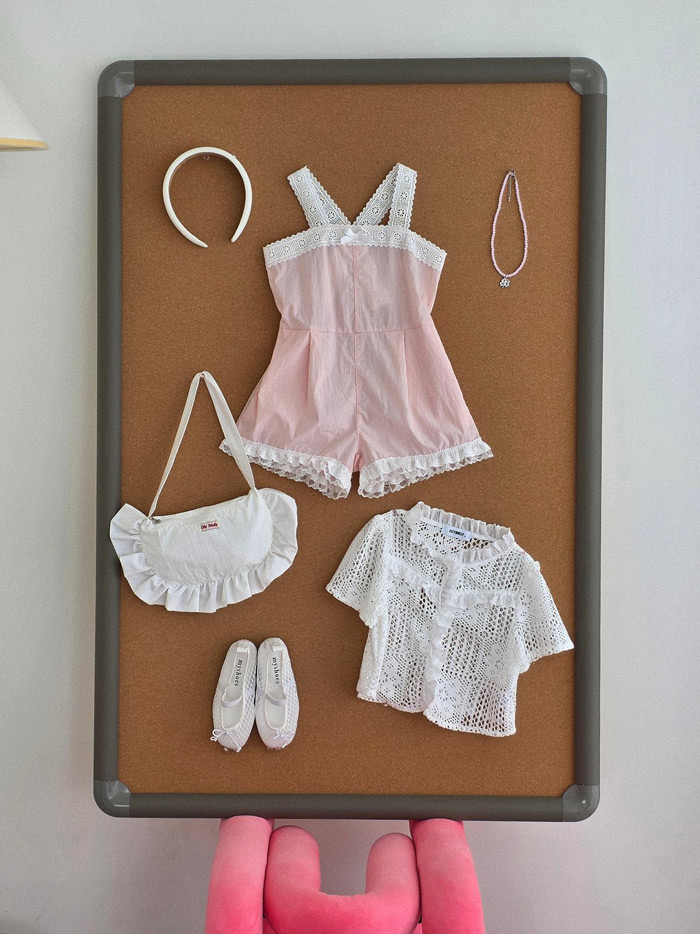 🇰🇷Ellymolly連身褲pink