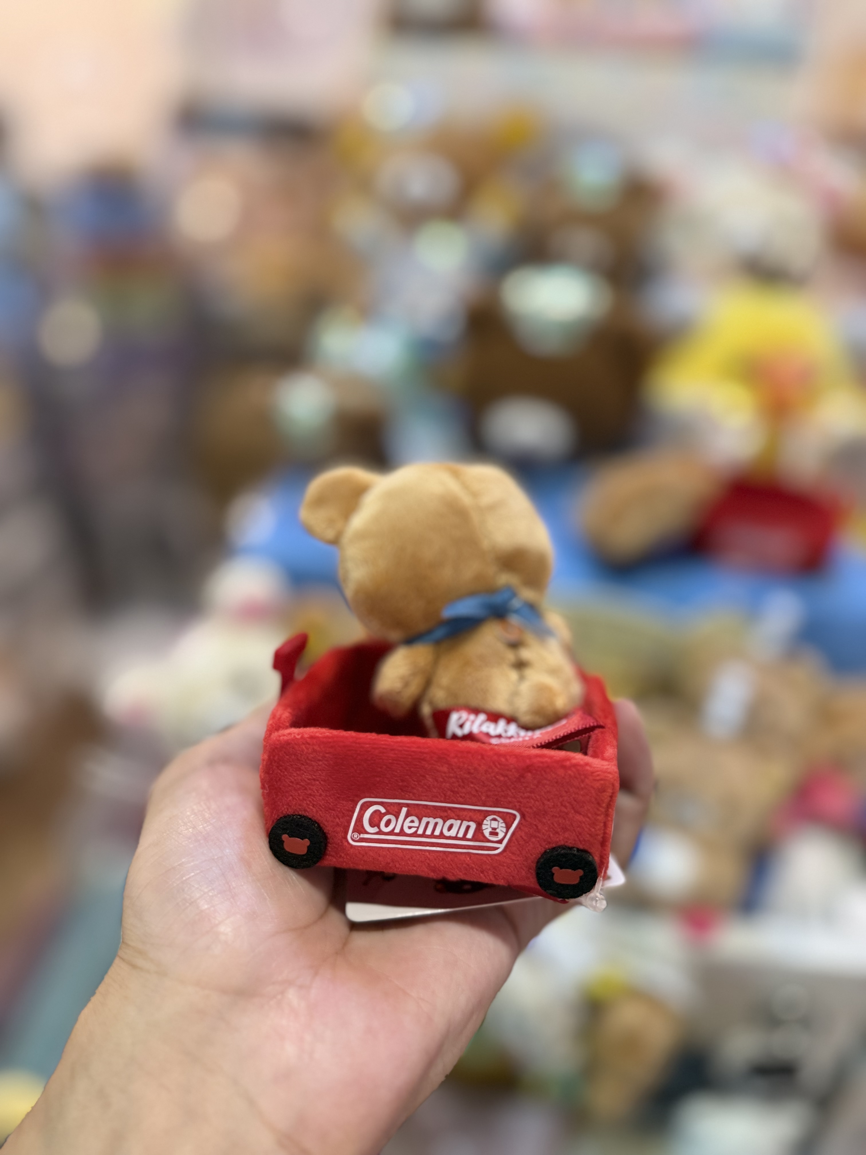 《現貨》全新日本專店限定 rilakkuma  x Coleman 手玉公仔連車仔