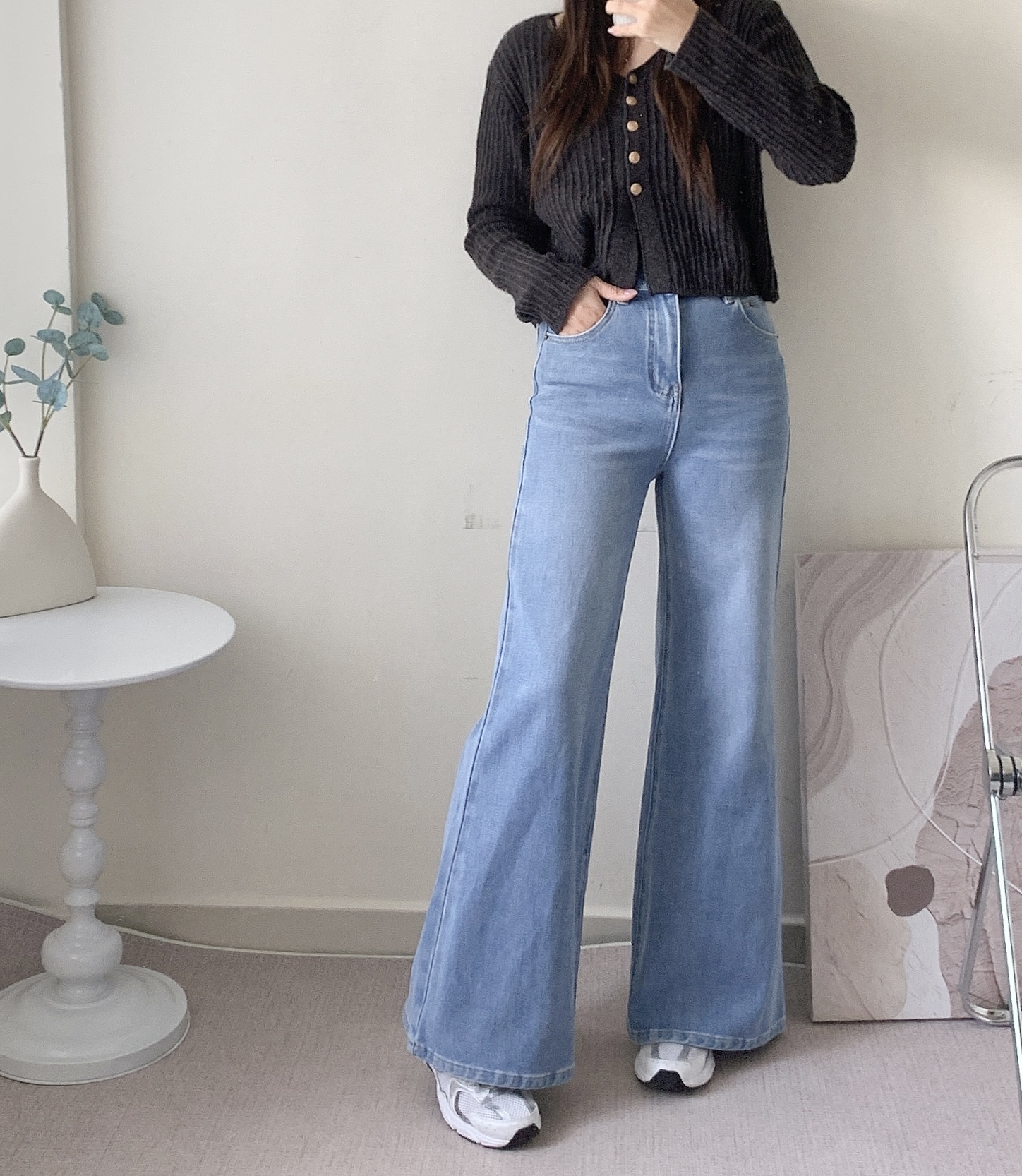 藍藍筒喇叭牛仔褲