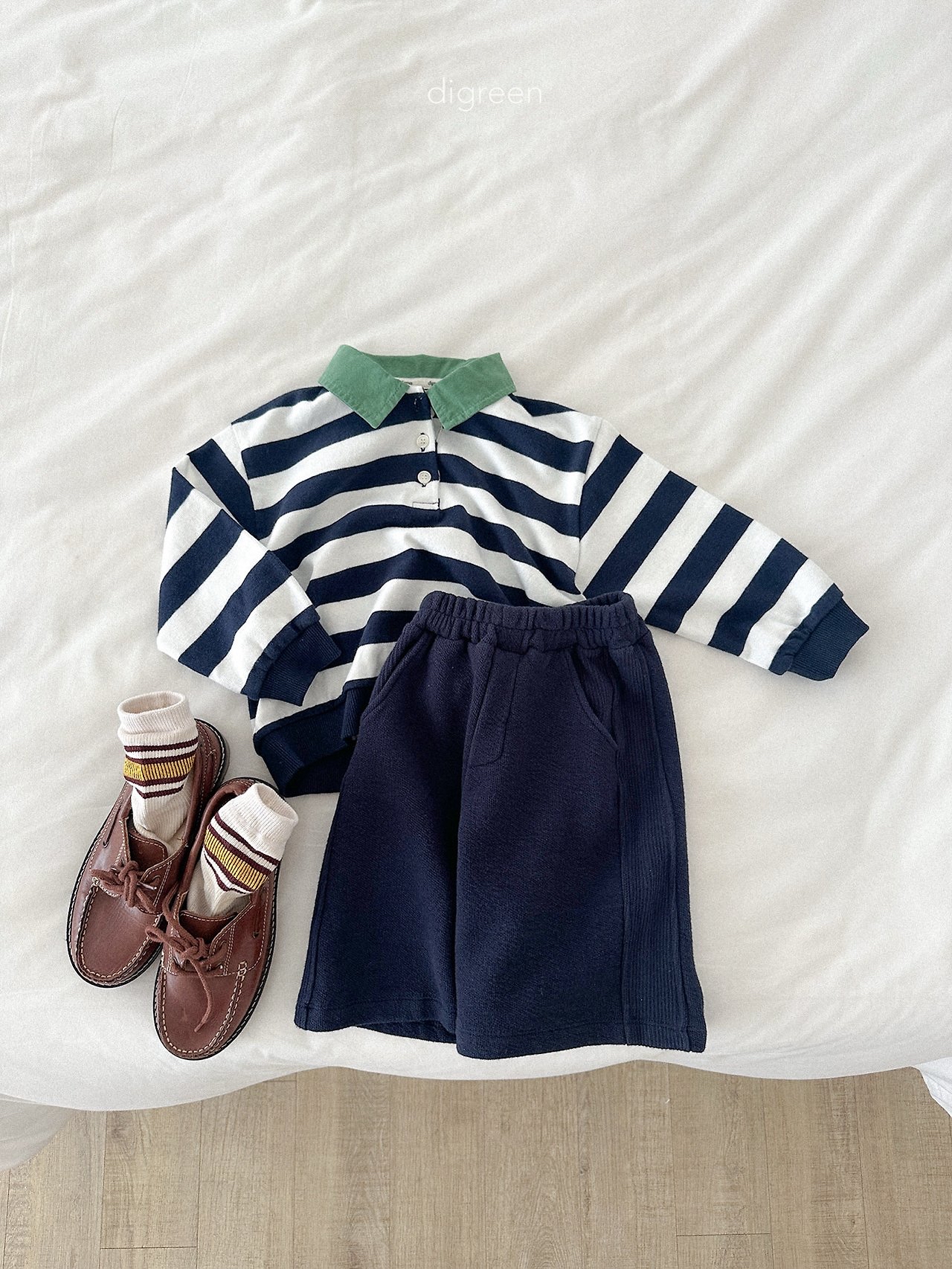 Digreen | striped collar mtm 