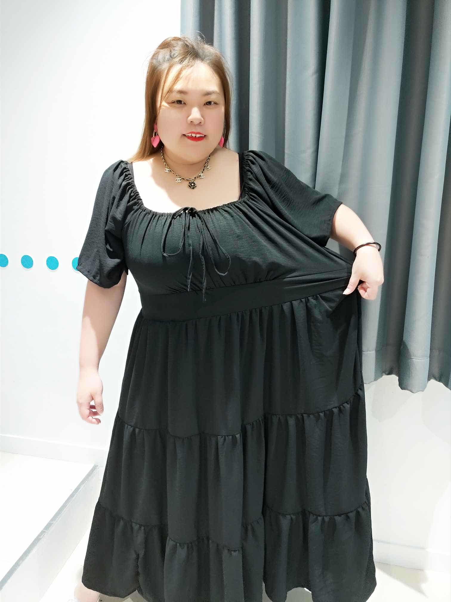 DSD08 U领拼接款连衣裙