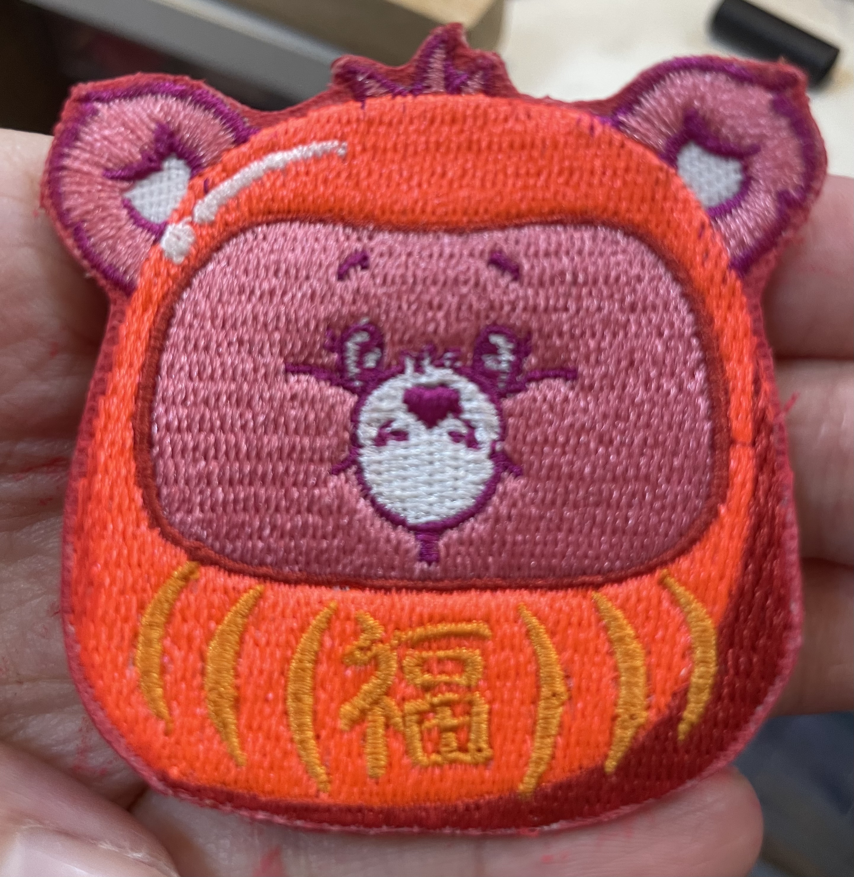 可愛卡通刺繡達摩迷你揮春