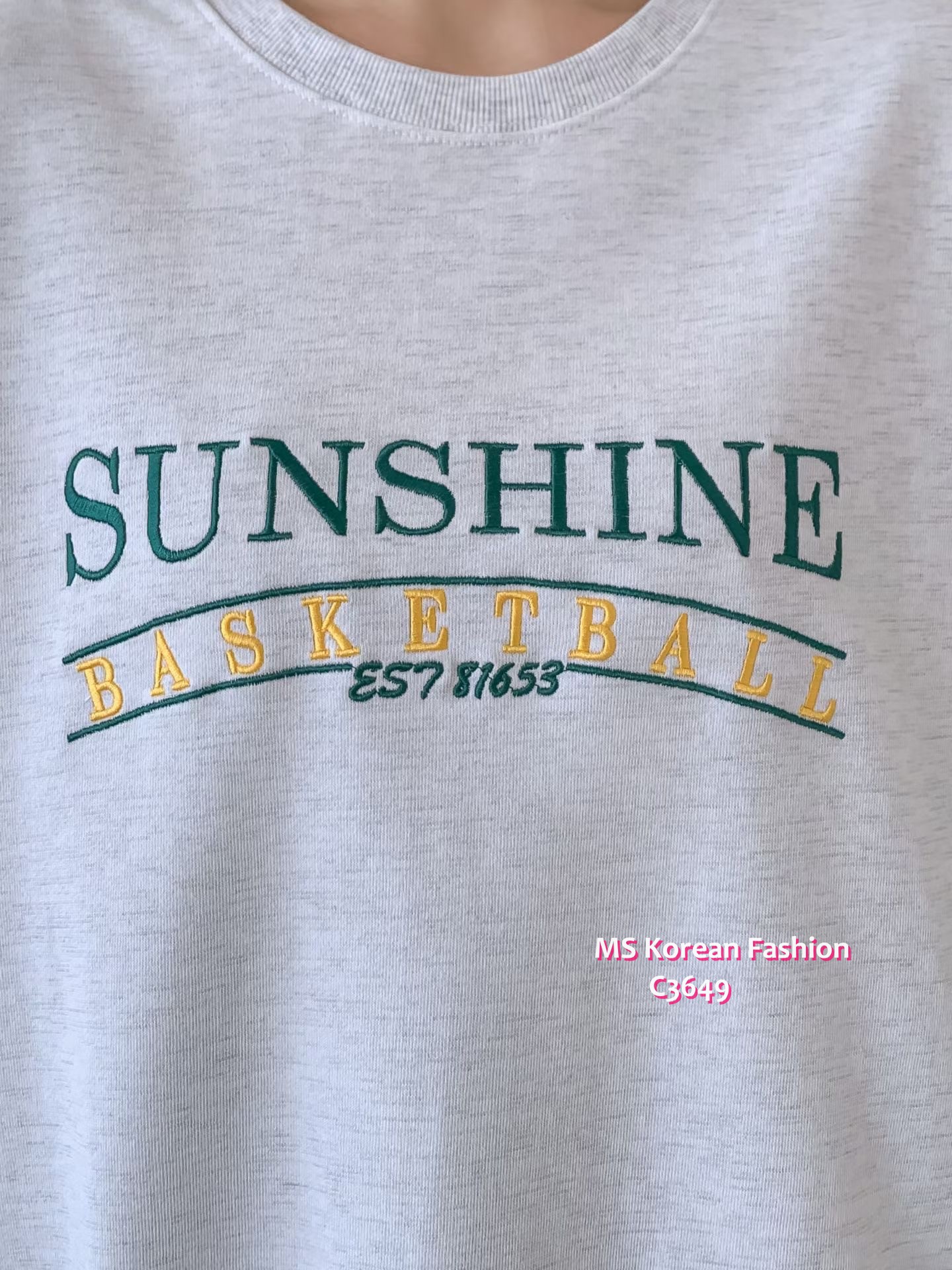 C3649 韓國🇰🇷拼色字母print衛衣