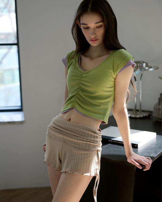 預購_DEVI-B0088 Viviana Shirring Shorts by Devi wear