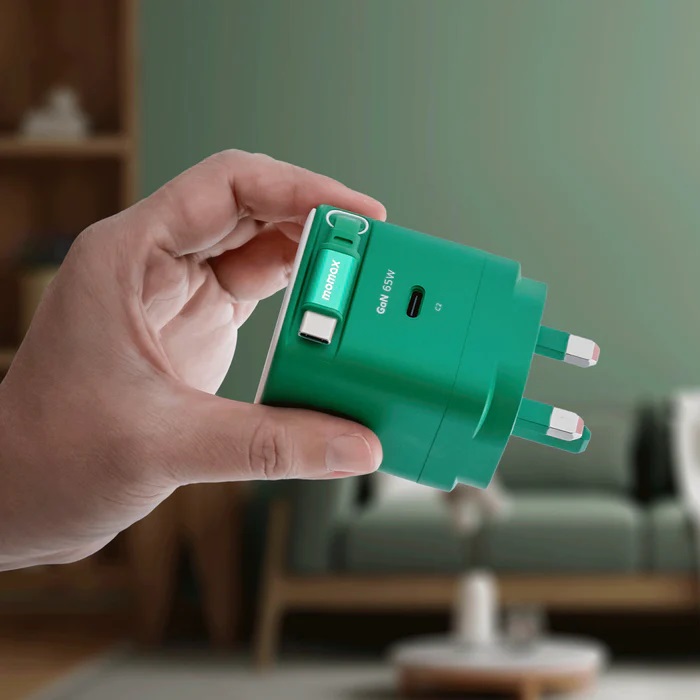 Momax 1-CHARGE+ 1 連接埠 GaN 65W 充電器，附可伸縮 USB-C線-UM76