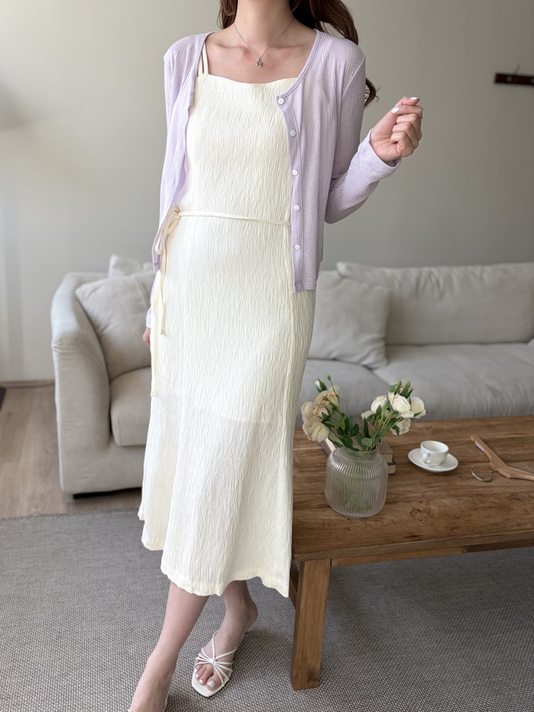 Airy Pastel Cropped Cardigan (Lavender)