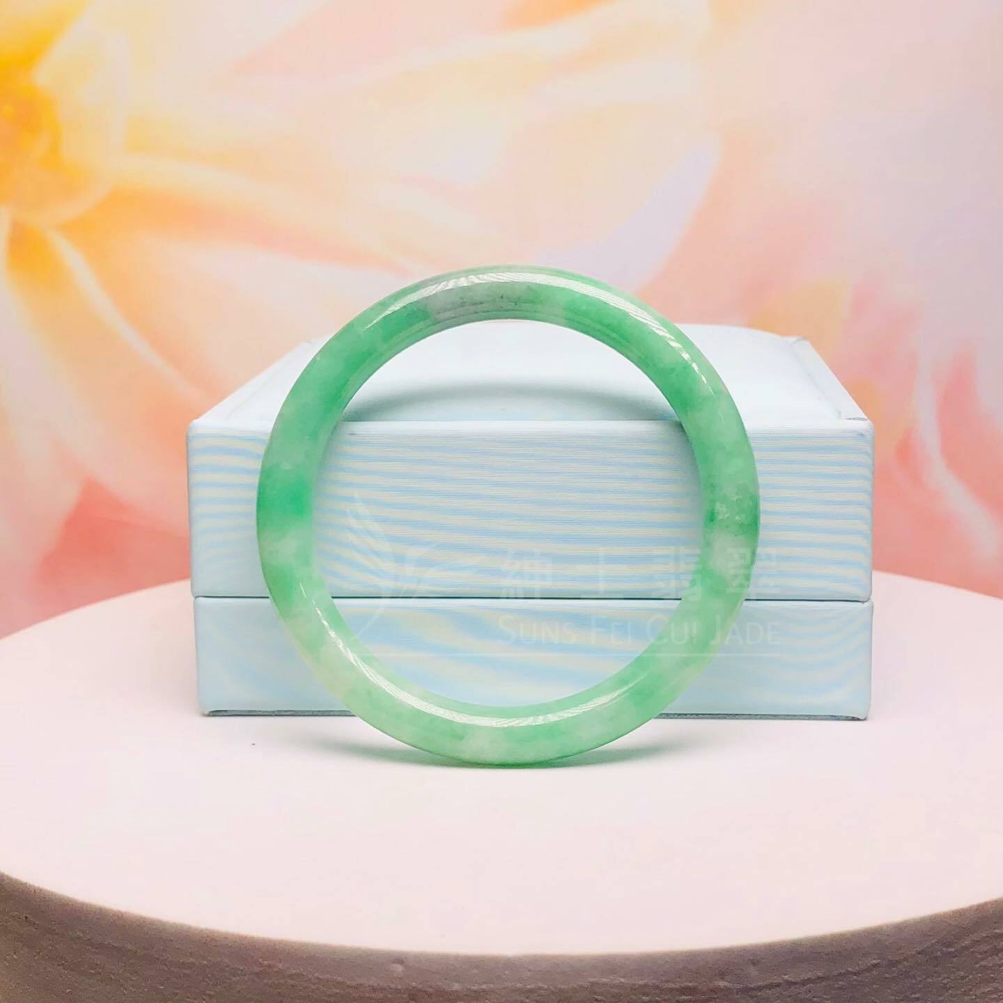 滿綠甜色圓鐲 50.6mm