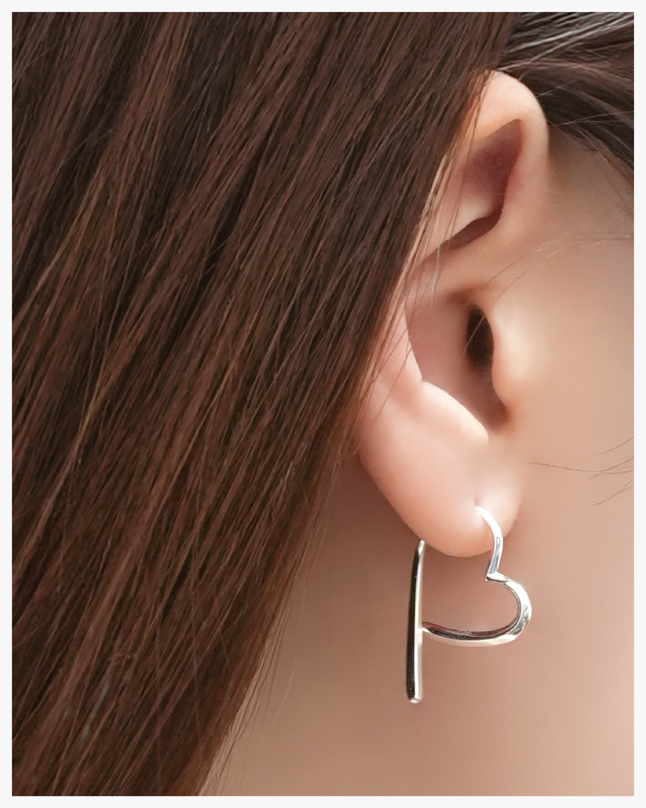 Sleek Heart Silhouette Earrings