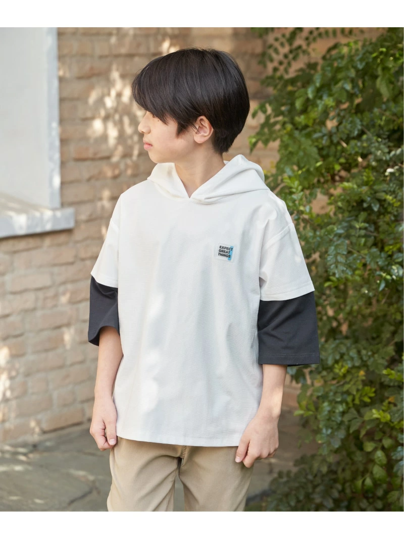 🆕【⭐訂購⭐】  日本直送🌀接觸涼感 疊層六分袖 連帽衫［2款選］🌀[ELDA-0017][260503]