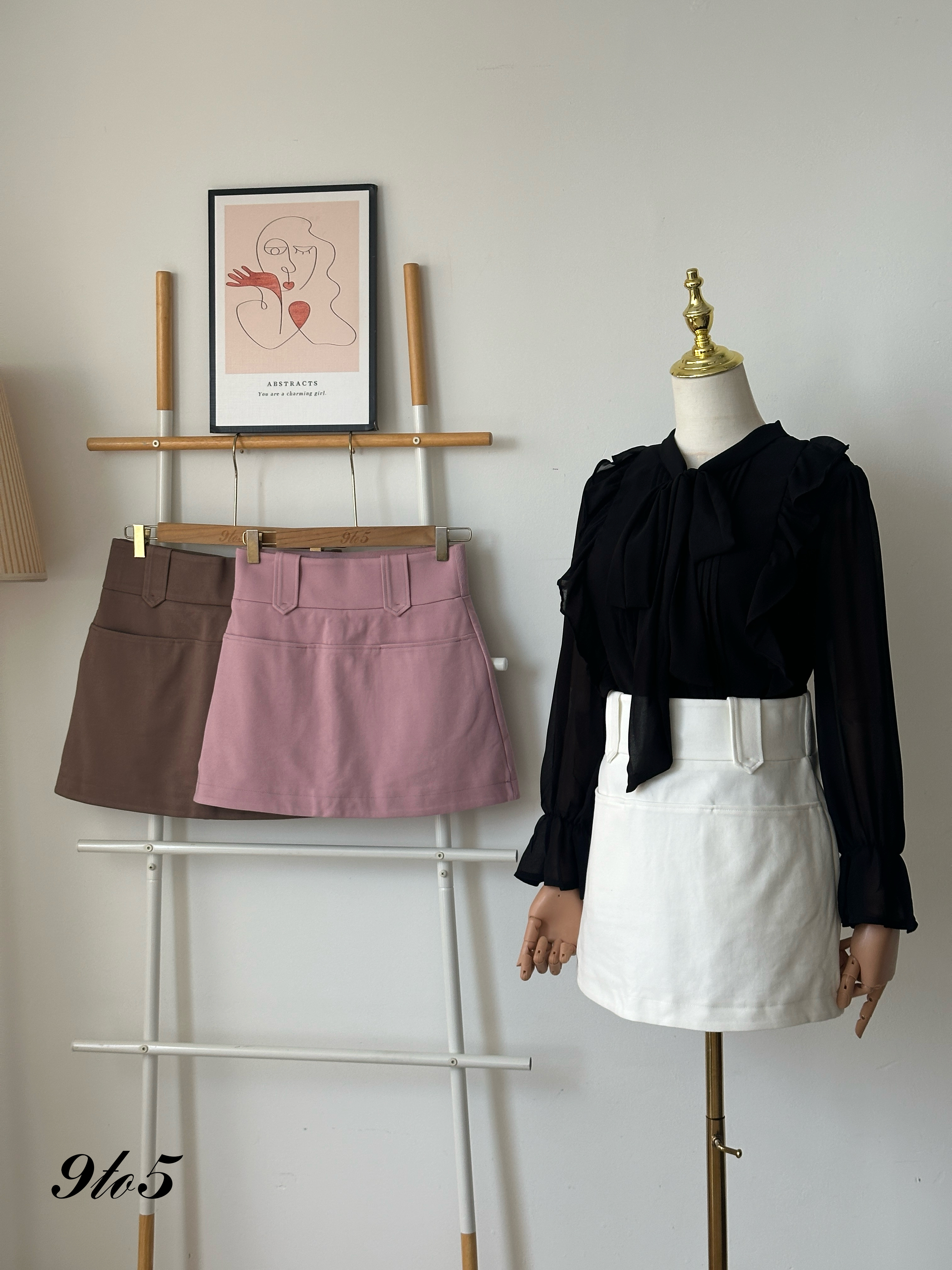 S1797 A Line Short Skirt - 3 Colors 