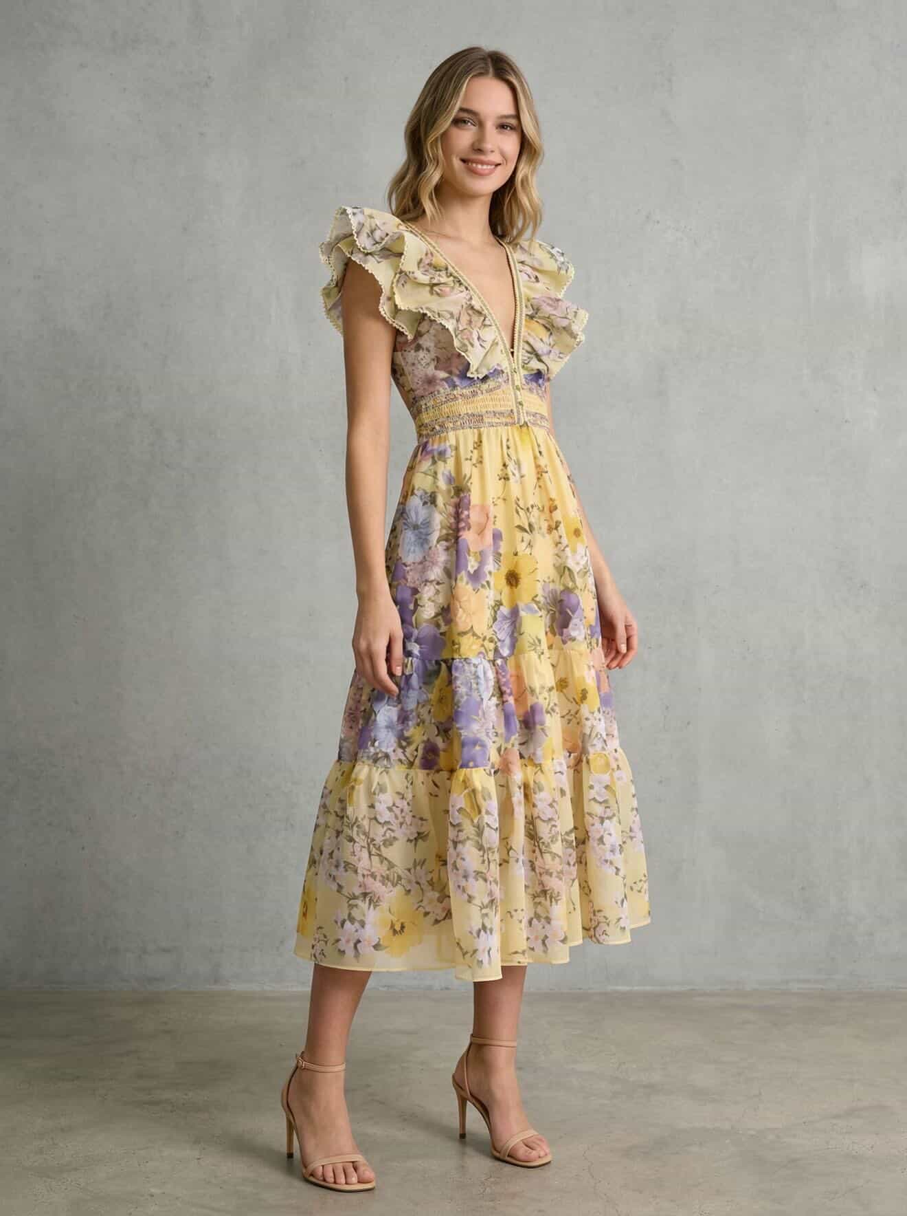 歐美風藍白/紅白印花連衣裙